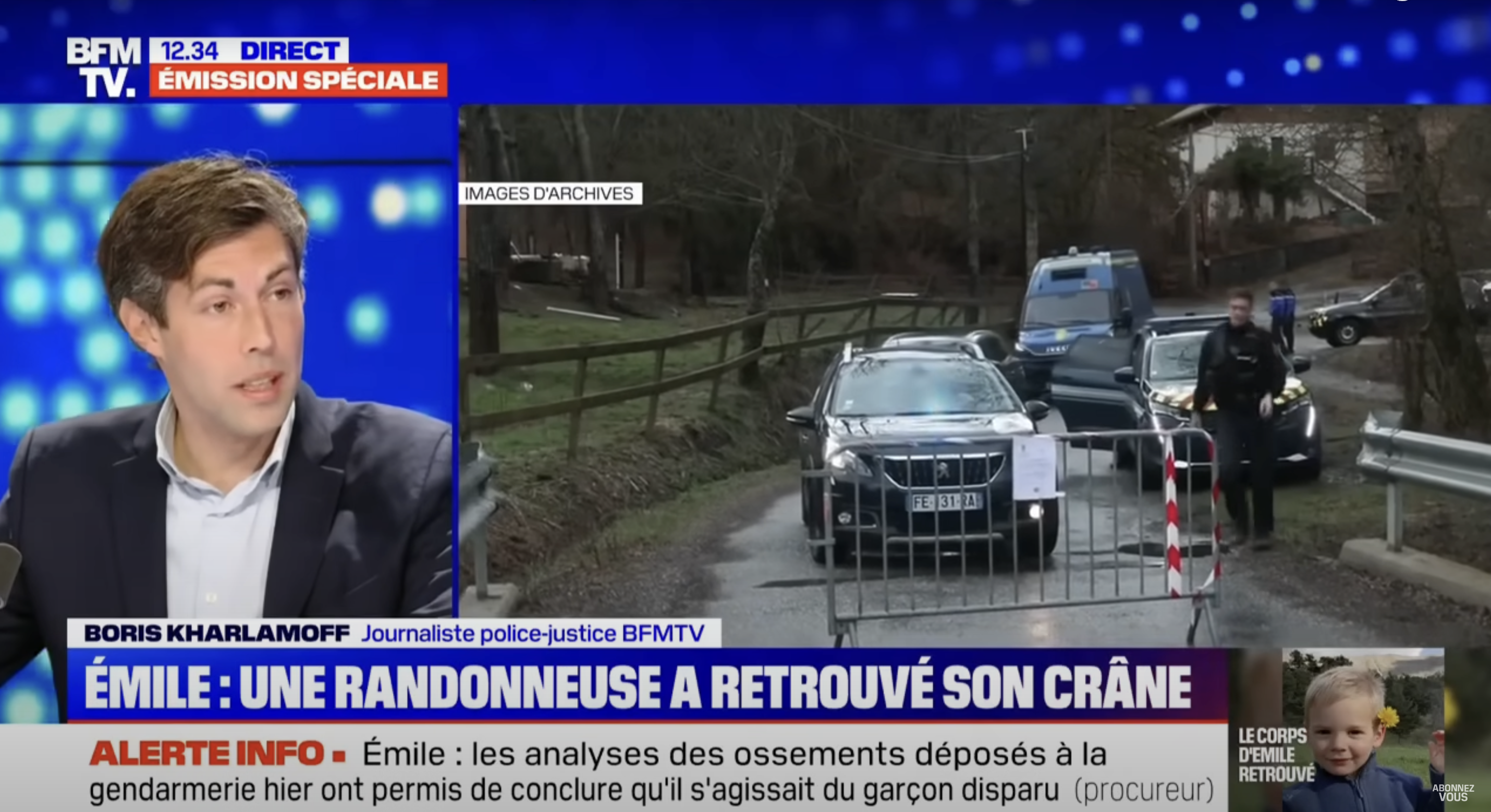 Police vehicles parked outside in Haut-Vernet, as seen in a video dated March 31, 2024 | Source: YouTube/BFMTV