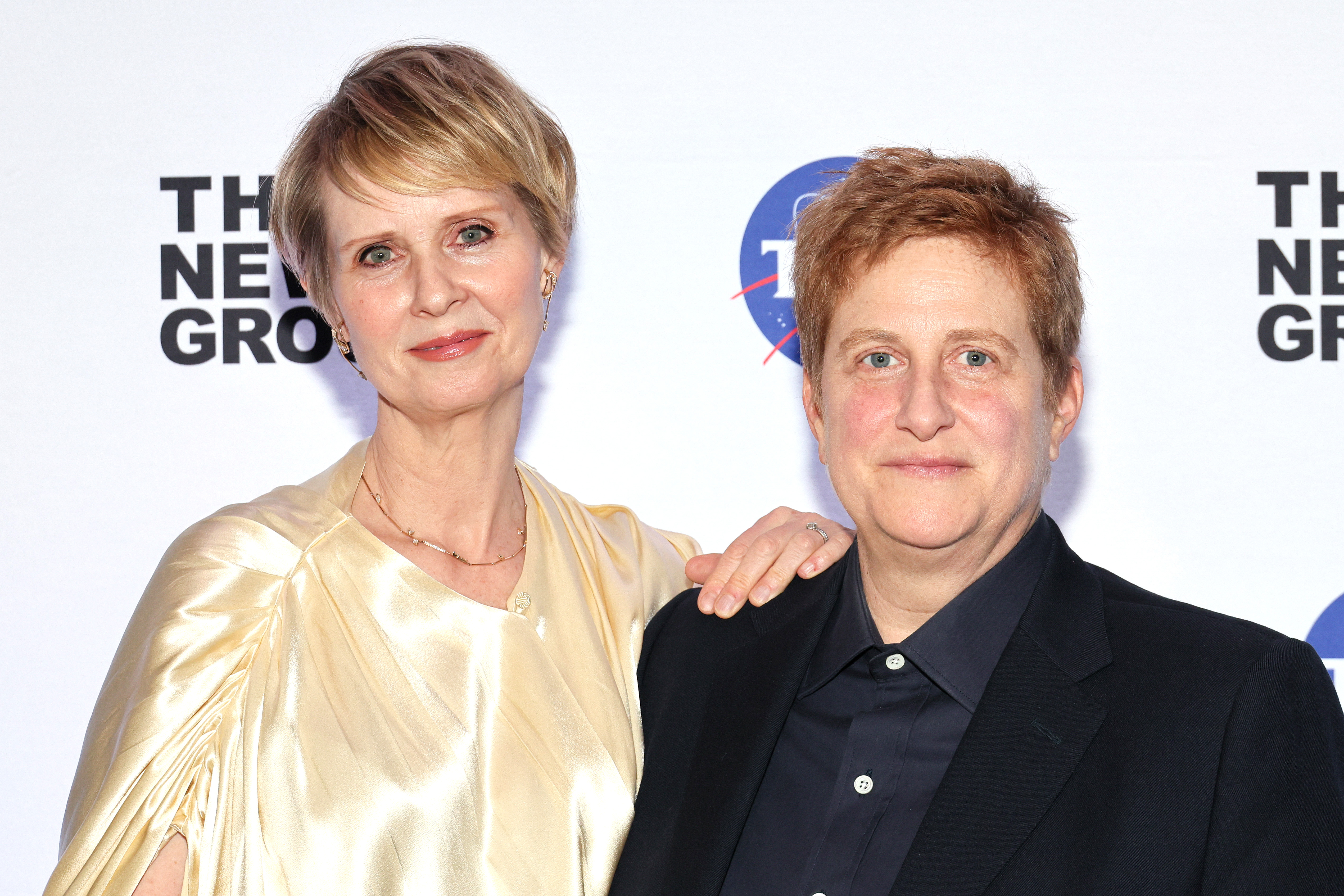 Cynthia Nixon and Christine Marinoni attend The New Group's 2024 Gala at The Edison Ballroom on March 18, 2024 | Source: Getty Images