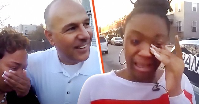 Dani Levi comforts a teary-eyed Katherine [Left]. Maiya breaks down after receiving a brand new van from Dani's Auto [Right]. | Photo: youtube.com/Fox29Philly