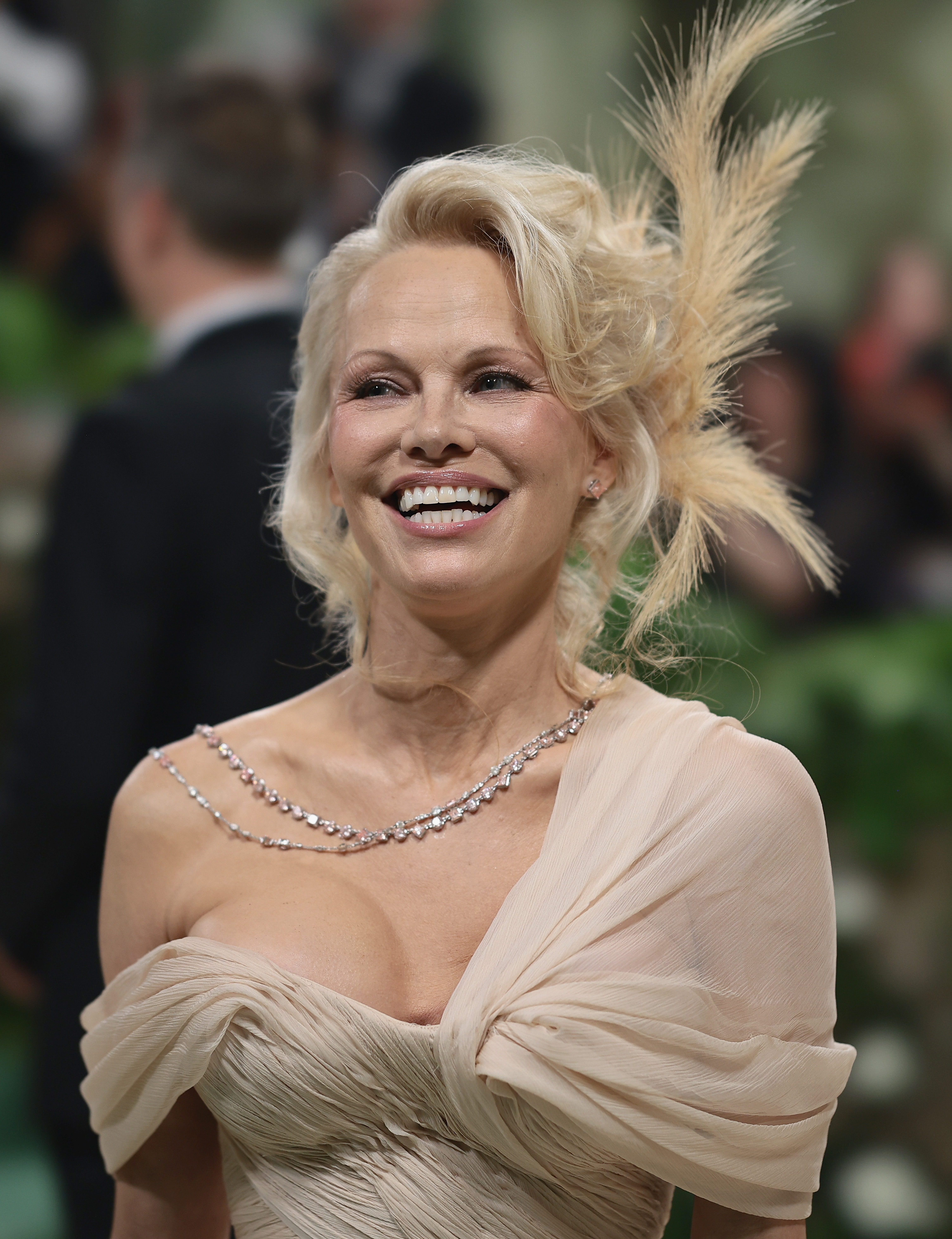 Pamela Anderson at The 2024 Met Gala Celebrating "Sleeping Beauties: Reawakening Fashion" at The Metropolitan Museum of Art on May 06, 2024 in New York City | Source: Getty Images