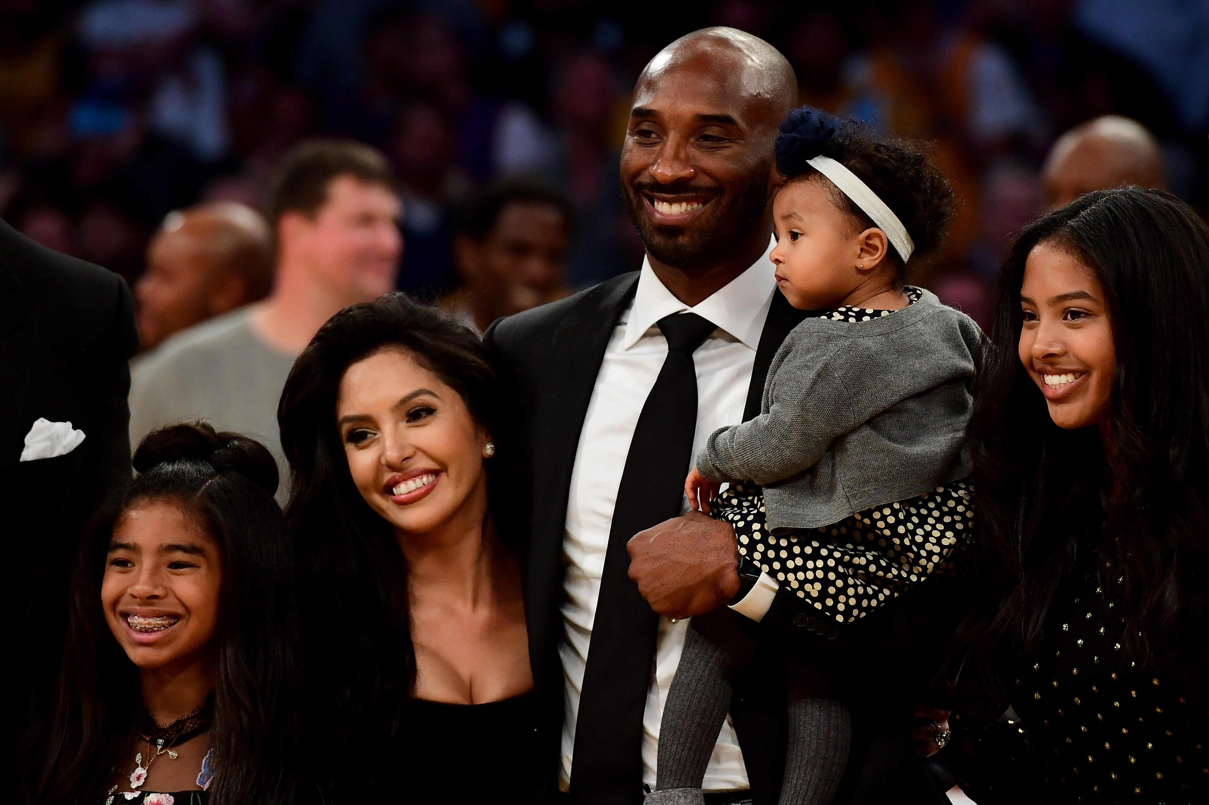 Kobe Bryant with his wife Vanessa and their children Gianna, Natalia and Bianka in Los Angeles in 2017 | Source: Getty Images 
