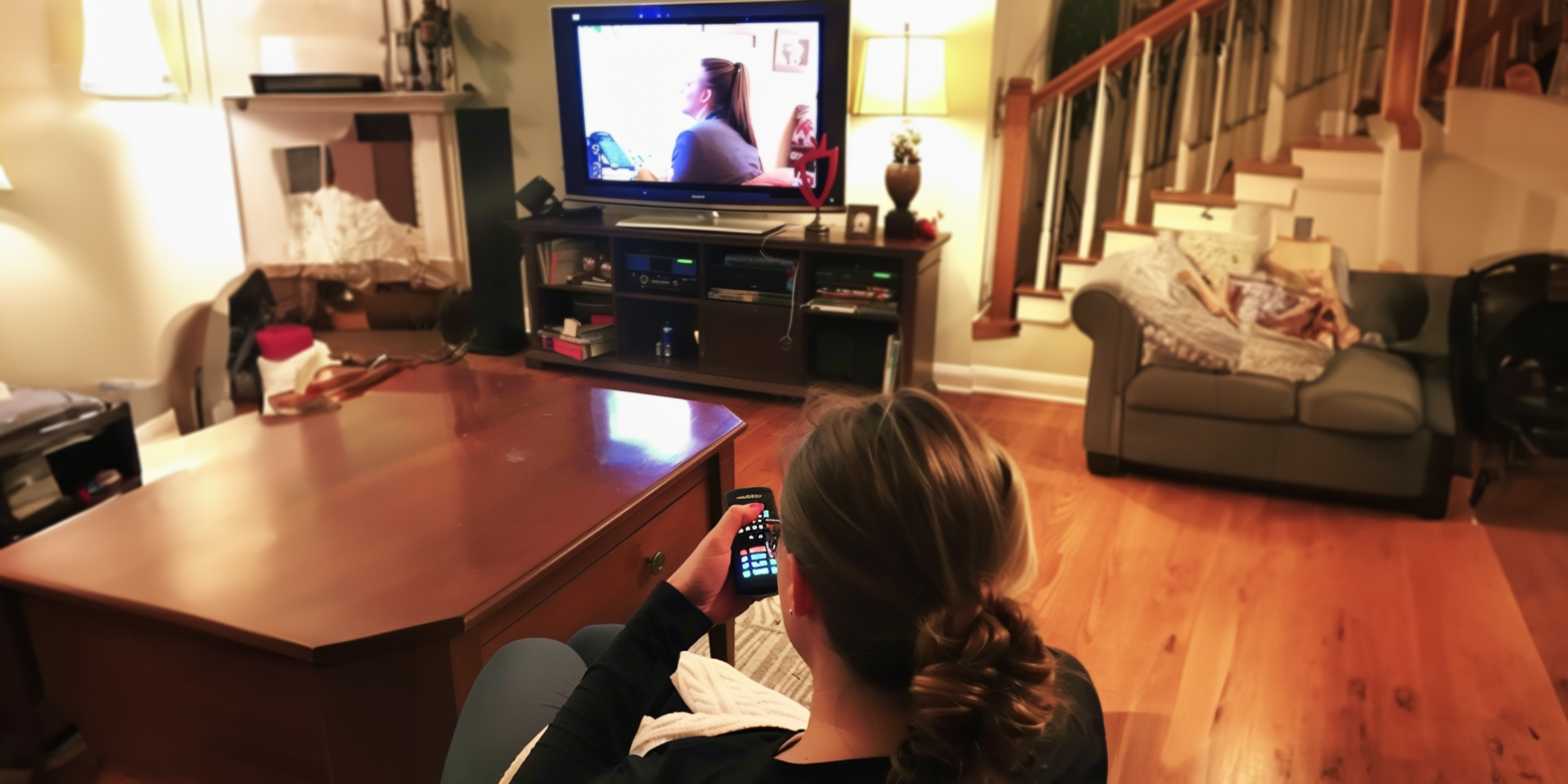 Girl watching TV and chatting on her phone| Source: Amomama