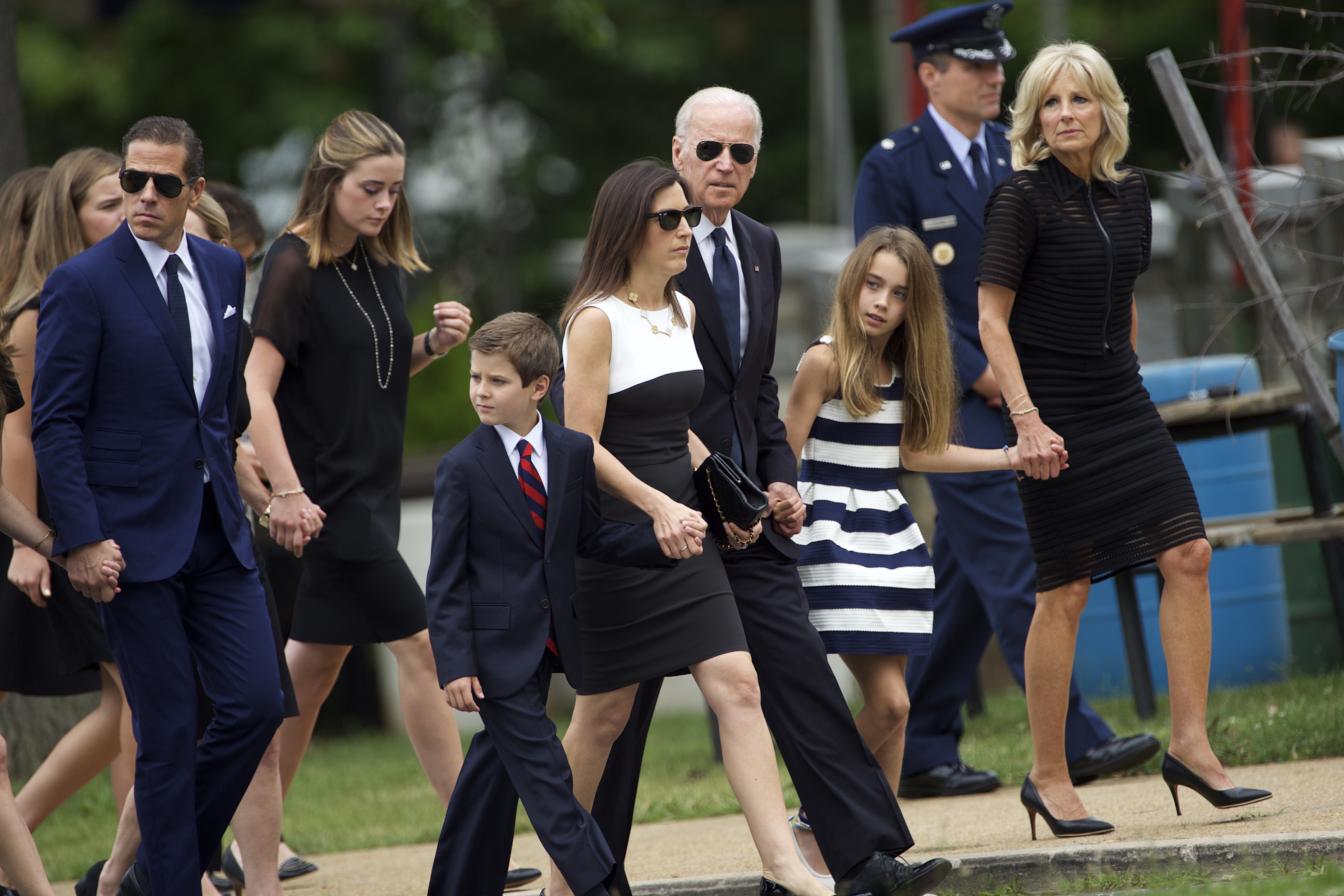 Joe Biden, Jill Biden, Hunter Biden, and family arrive for Beau Biden's funeral at St. Anthony of Padua Church on June 6, 2015, in Wilmington, Delaware. | Source: Getty Images