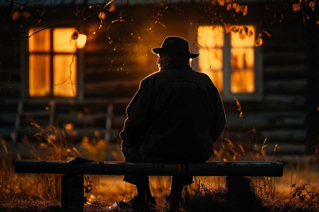 Older man sitting on the bench | Source: Midjourney