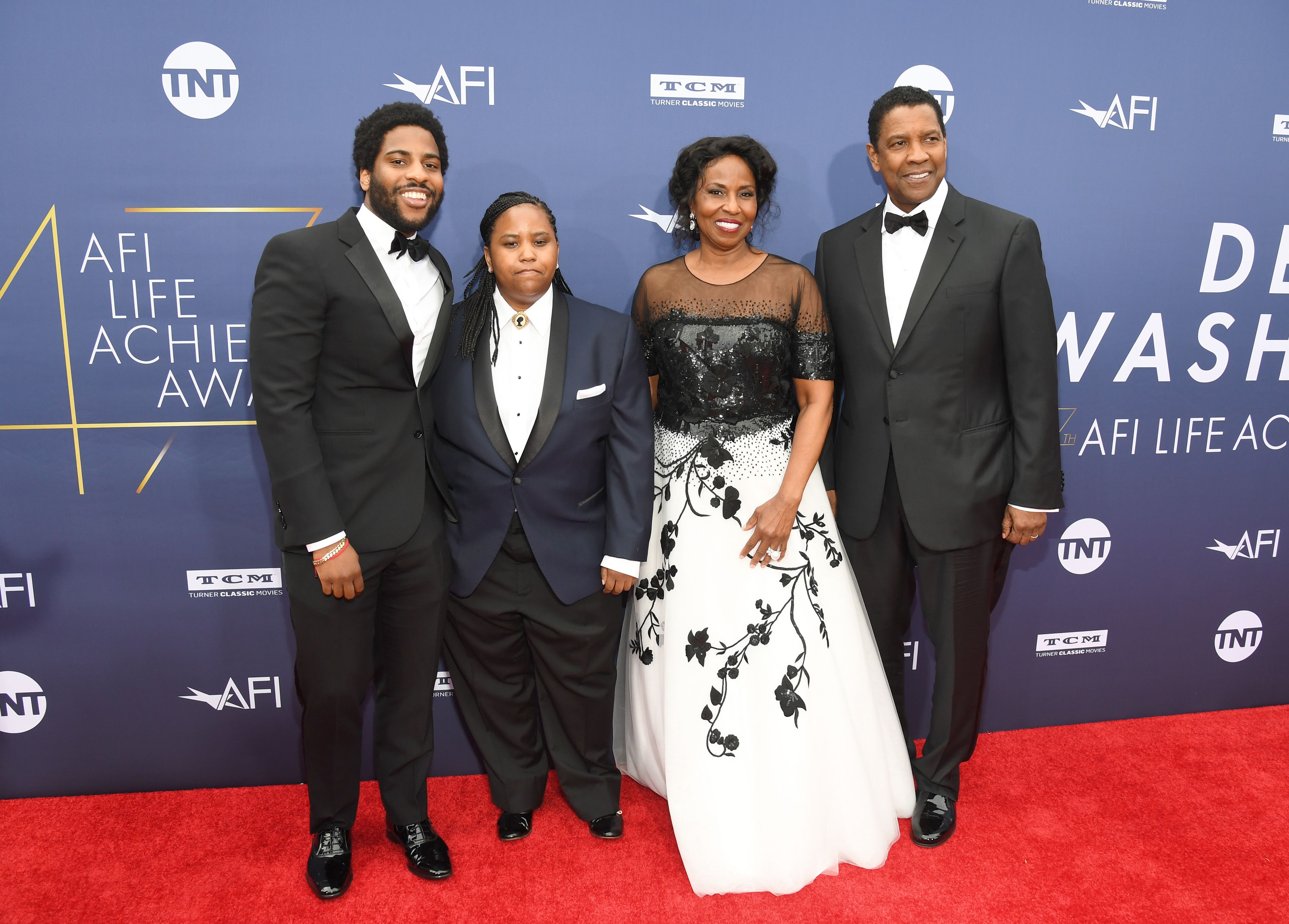  Malcolm Washington, Katia Washington, Pauletta Washington & Denzel Washington during the 47th AFI Life Achievement Award on June 06, 2019 in Hollywood, California | Photo: Getty Images
