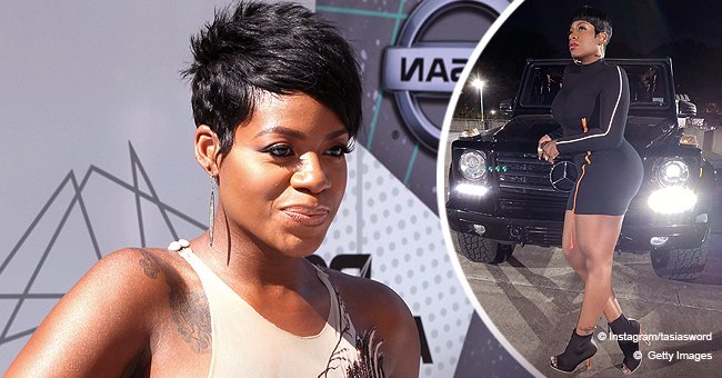 Check Out Fantasia Barrino In Front Of A Lavish Car With Her Curves Poured Into A Tight Dress 8318