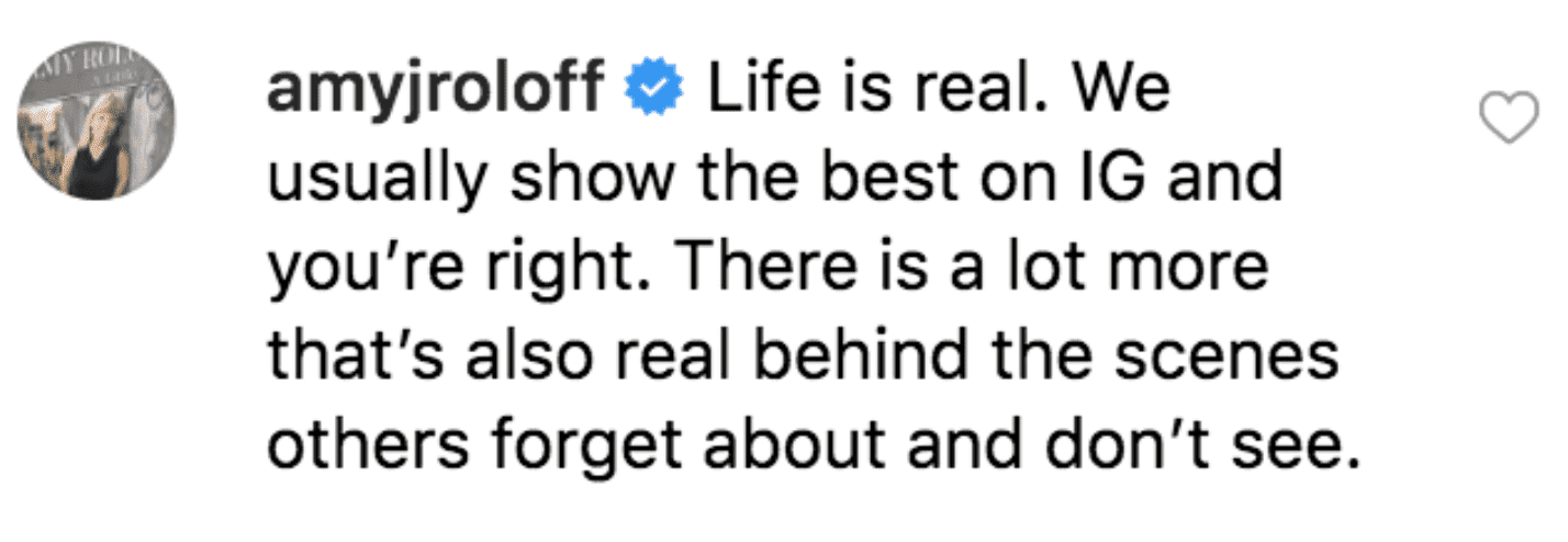 Amy Roloff's comment on Audrey's post. | Source: Instagram/audreyroloff
