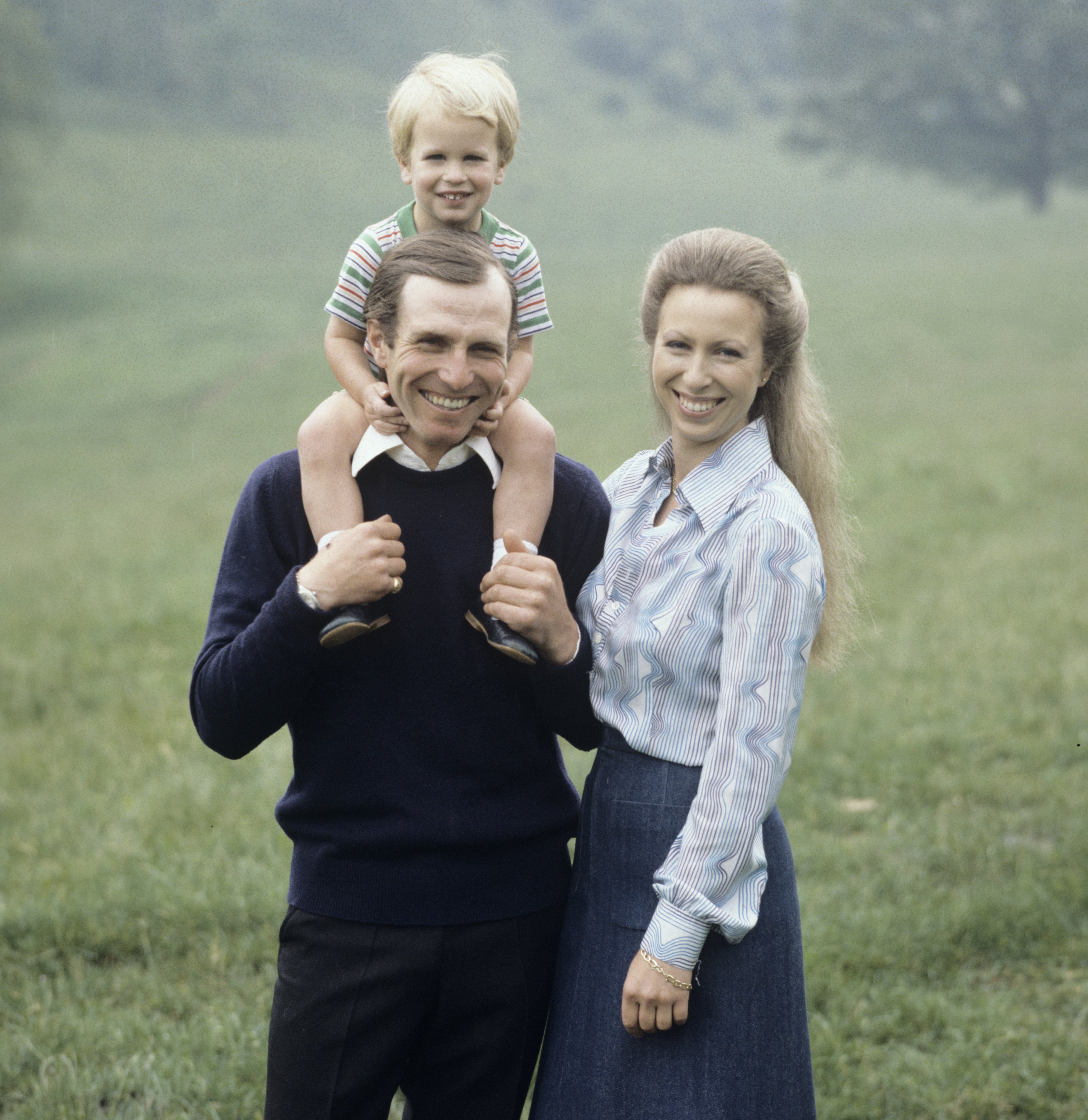 Princess Anne and Captain Mark Phillips with their son Peter Phillips in London. | Source: Getty Images