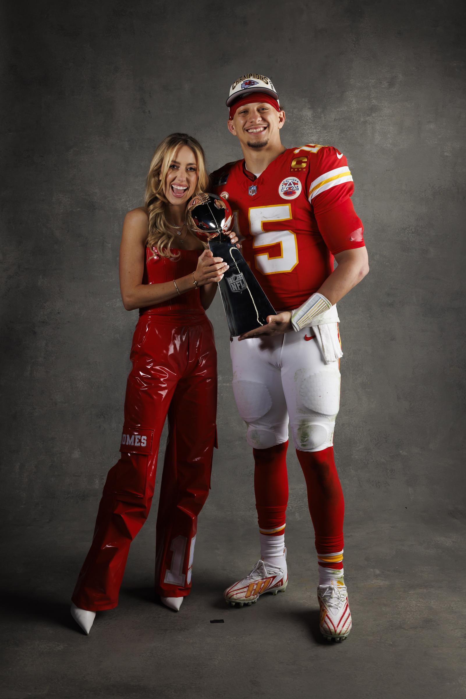 Brittany and Patrick Mahomes on February 11, 2024, in Las Vegas, Nevada | Source: Getty Images