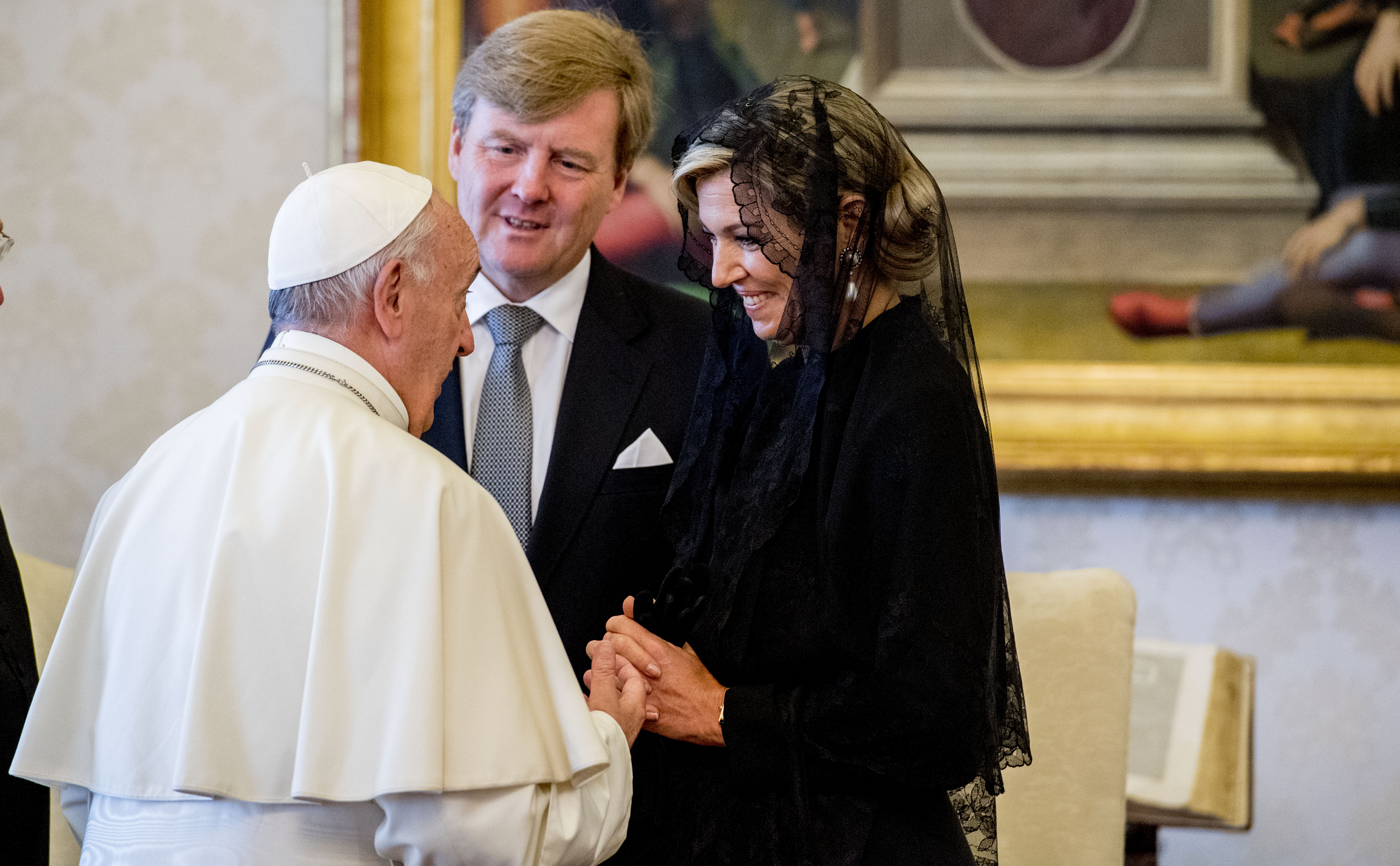 King Willem-Alexander and Queen Maxima of The Netherlands visit His Holiness Pope Francis in the Apostolic palace on June 22, 2017 in Vatican City | Source: Getty Images