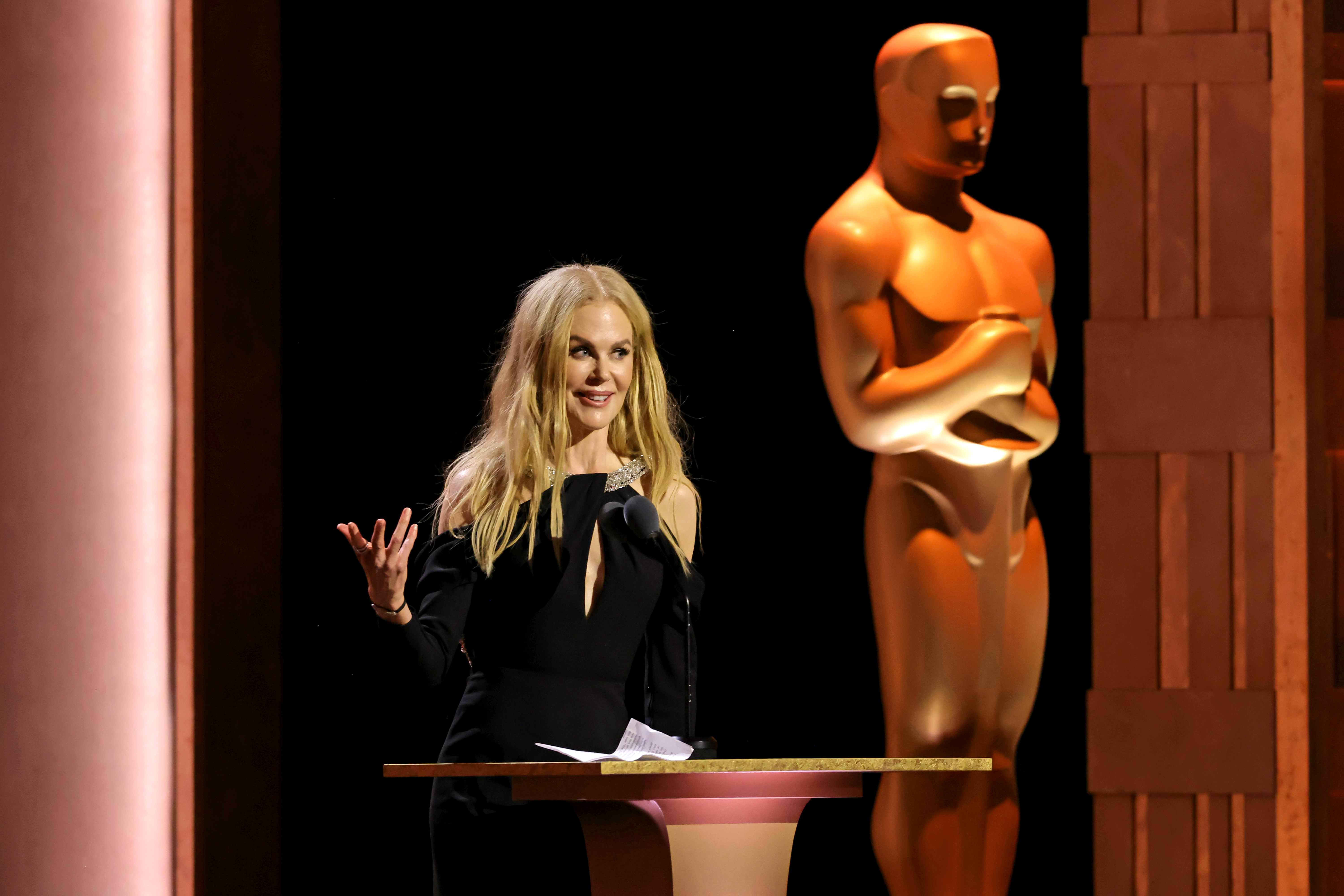 Nicole Kidman speaking at the Governors Awards. | Source: Getty Images