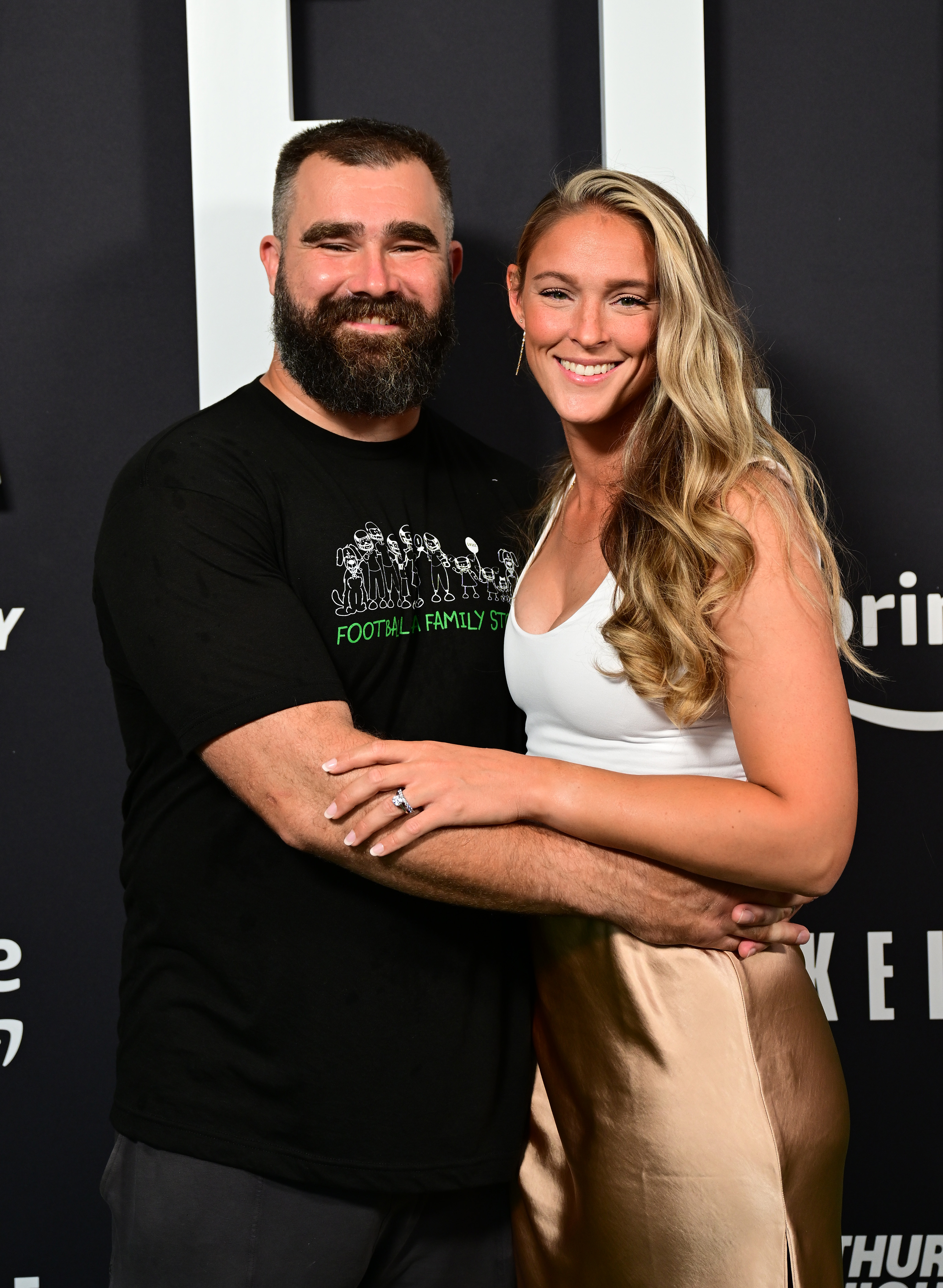 Jason Kelce and Kylie Kelce attend Thursday Night Football Presents The World Premiere of "Kelce" on September 8, 2023 in Philadelphia, Pennsylvania. | Source: Getty Images
