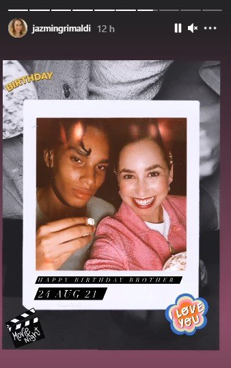 Jazmin et son frère. | Photo : Story Instaram / jazmingrimaldi