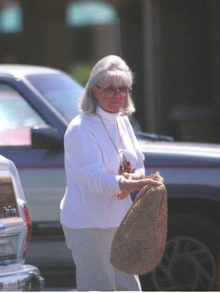 Doris Day walks to a car while sharing her 65th birthday with friends April 5, 2000, in Carmel, CA. | Source: Getty Images.