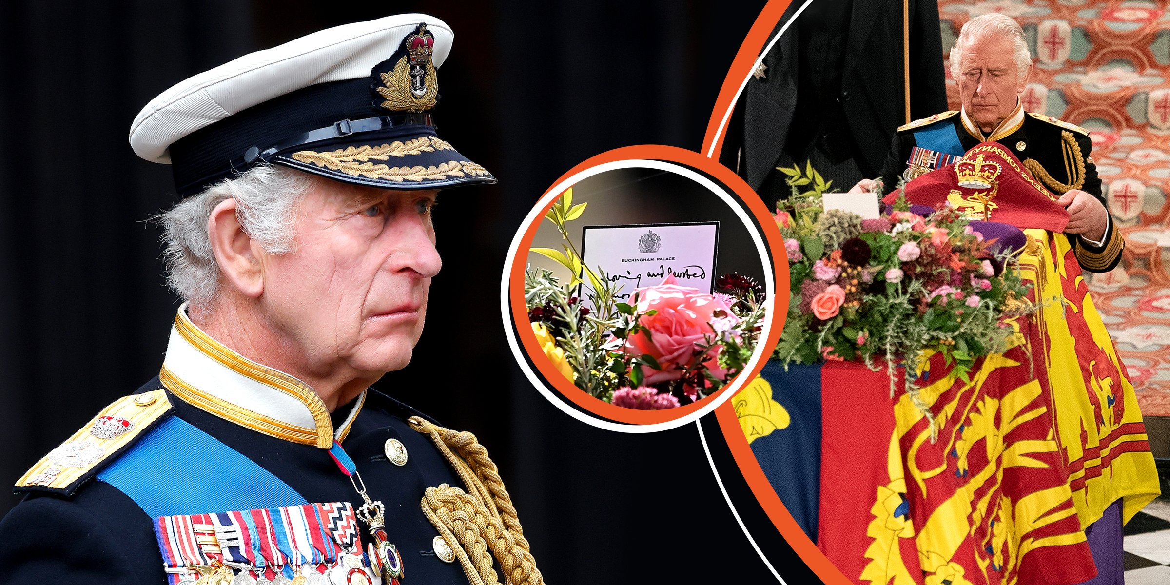 King Charles III | A note from King Charles III to Queen Elizabeth II | King Charles III at Queen Elizabeth II's coffin | Source: Getty Images 