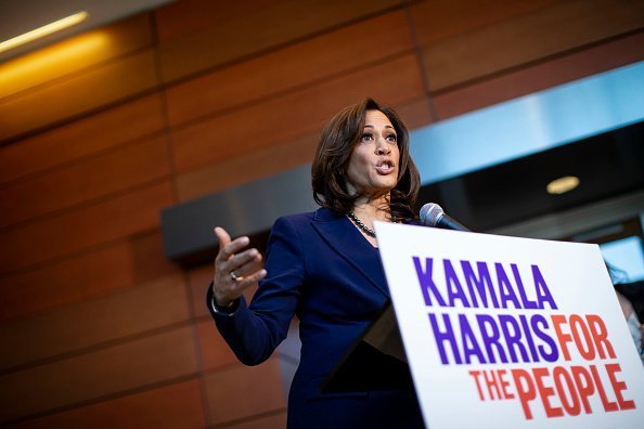 U.S. Sen. Kamala Harris speaks to reporters after announcing her candidacy for President of the United States, at Howard University on January 21, 2019, in Washington, DC.| Photo: Getty Images.