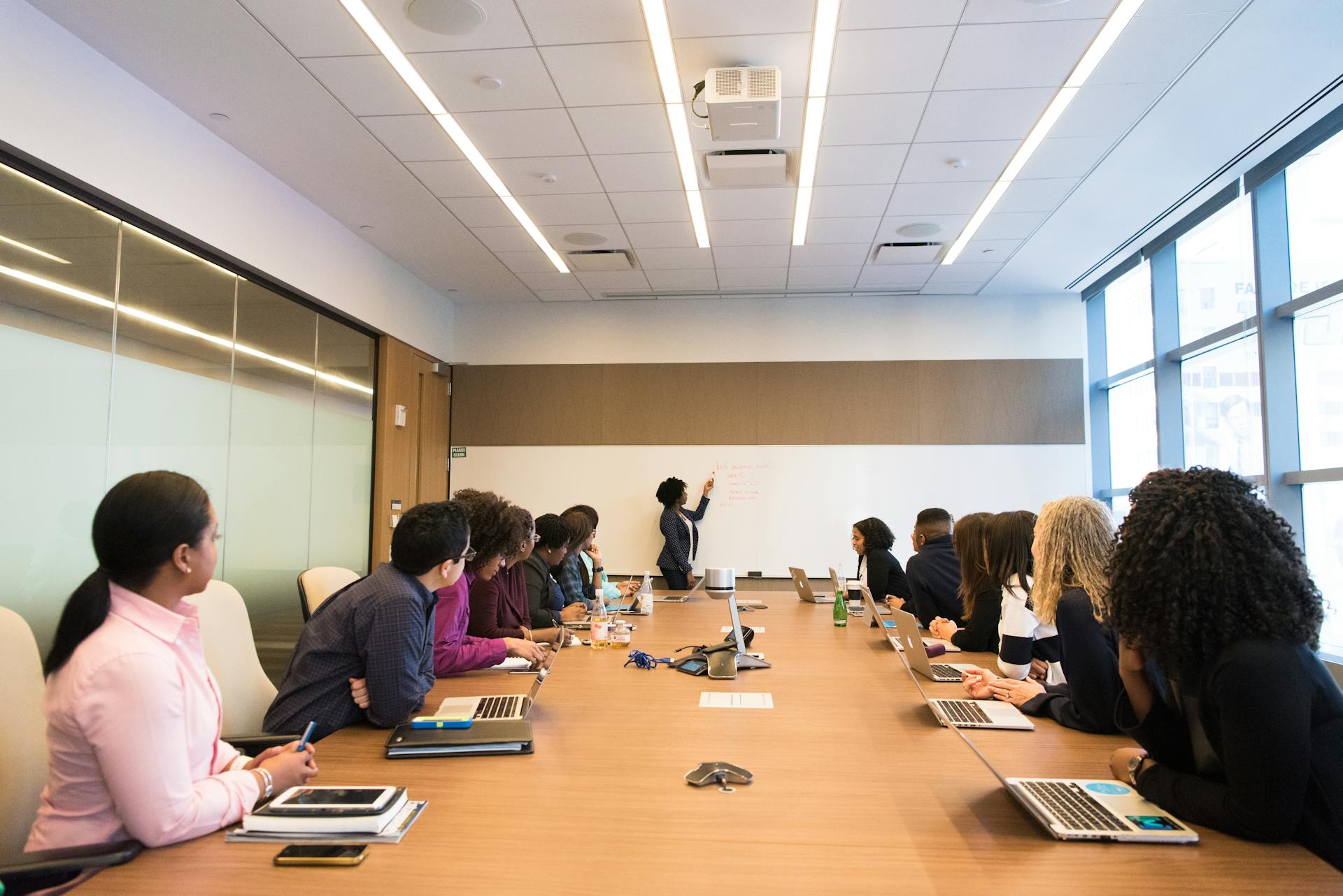 People in a conference room during | Source: Pexels