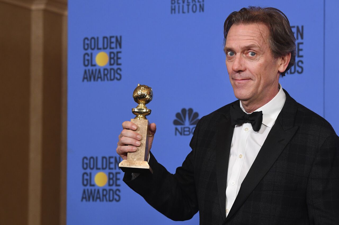 Hugh Laurie, winner of Best Supporting Actor in a Series, Miniseries or Television Film for "The Night Manager." | Source: Getty Images