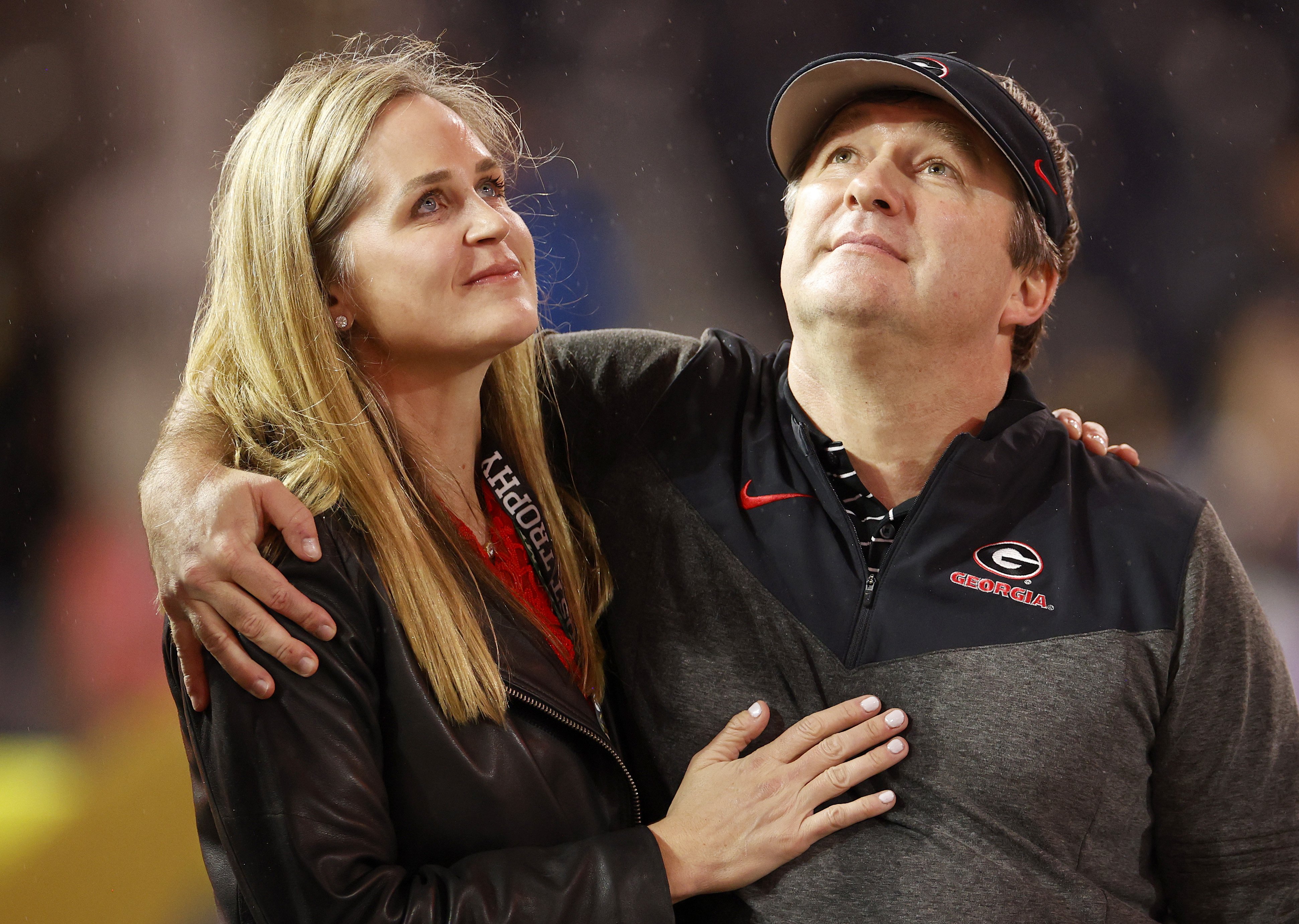 Kirby Smart and his wife Mary Beth Lycett at SoFi Stadium on January 09, 2023, in Inglewood, California. | Source: Getty Images