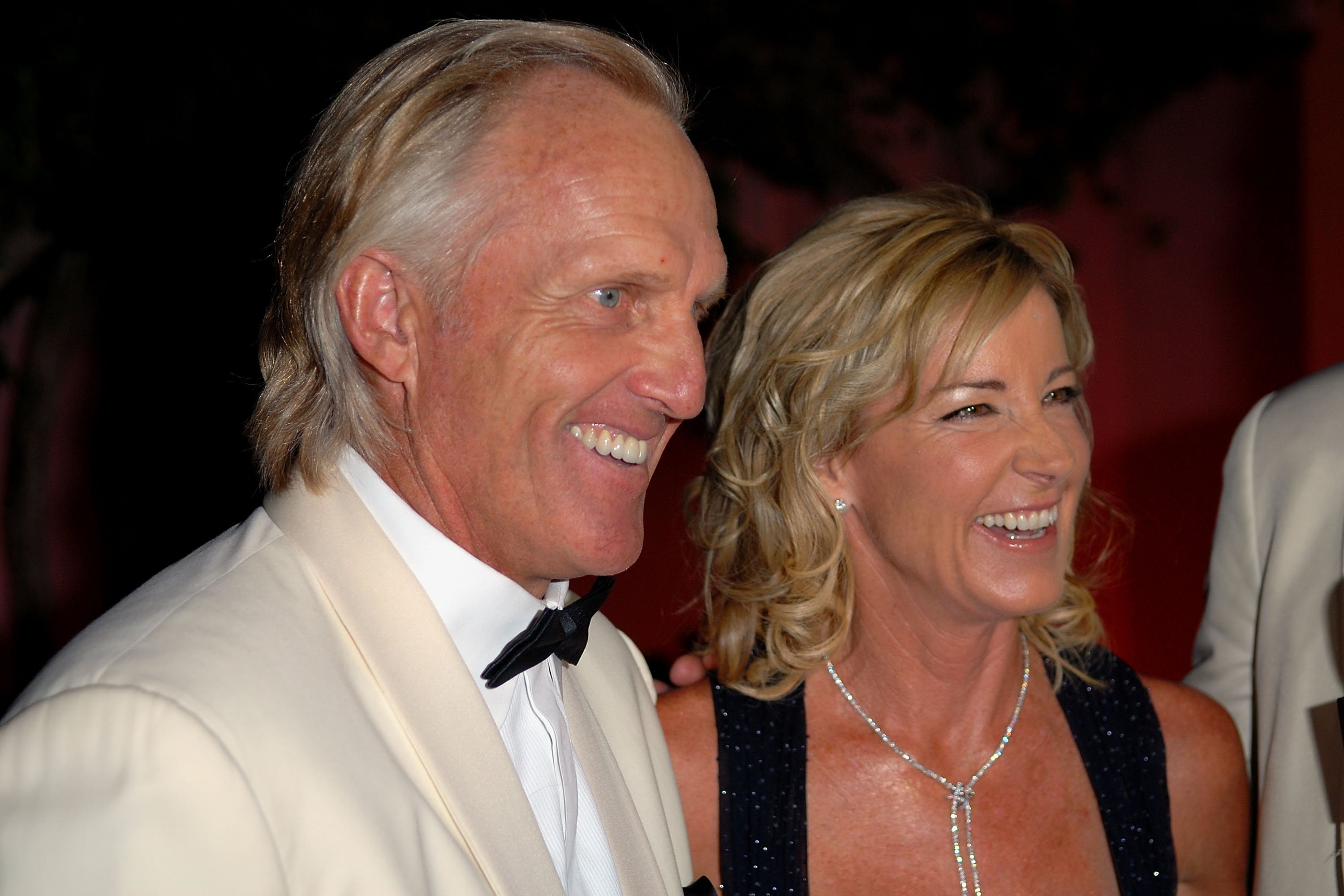 Greg Norman and Chris Evert at the Chris Evert/Raymond James Pro Celebrity Tennis cocktail reception in 2007, in Boca Raton, Florida. | Source: Getty Images