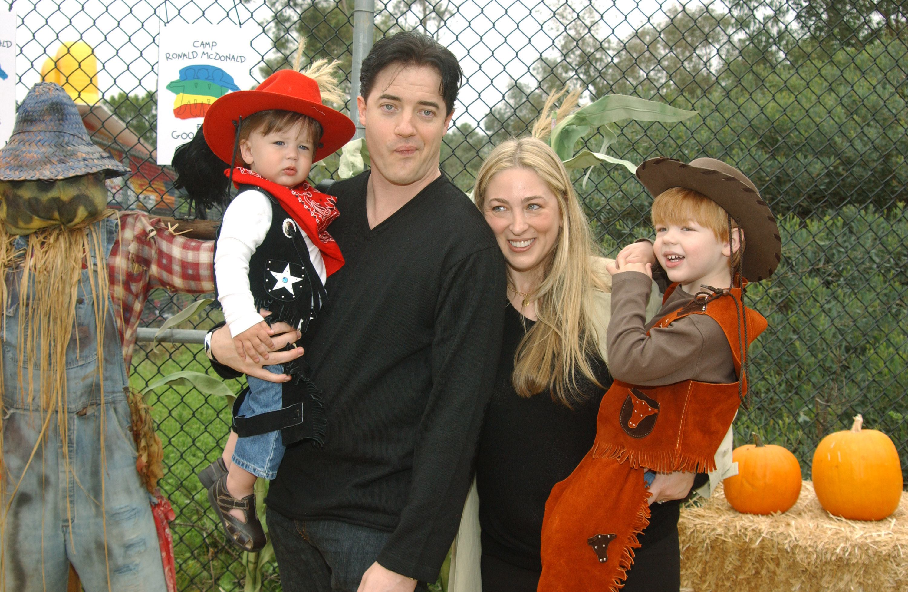 Brendan Fraser, wife Afton, and sons Holden and Griffin at the Camp Ronald McDonald for Good Times 13th Annual Halloween Carnival | Source: Getty Images