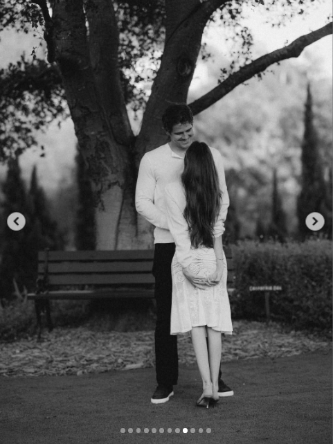 Photo from Madison Beer and Justin Herbert's engagement announcement from July 28, 2026. | Source: Instagram/madisonbeer