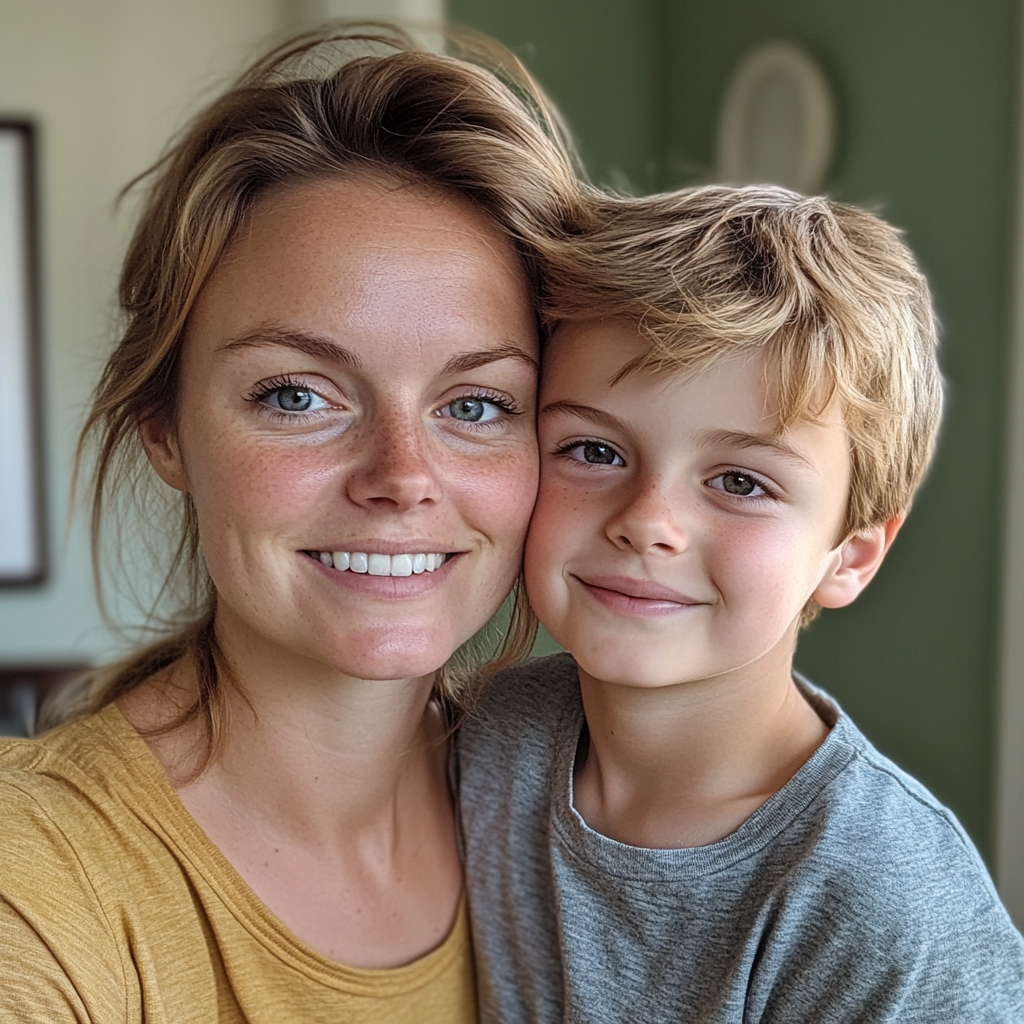 A smiling mother-son duo | Source: Midjourney