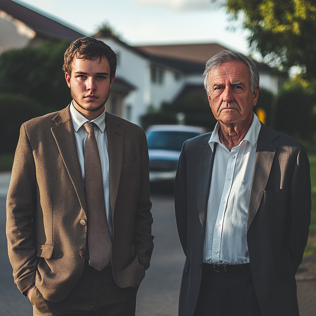 A serious man and his lawyer | Source: Midjourney