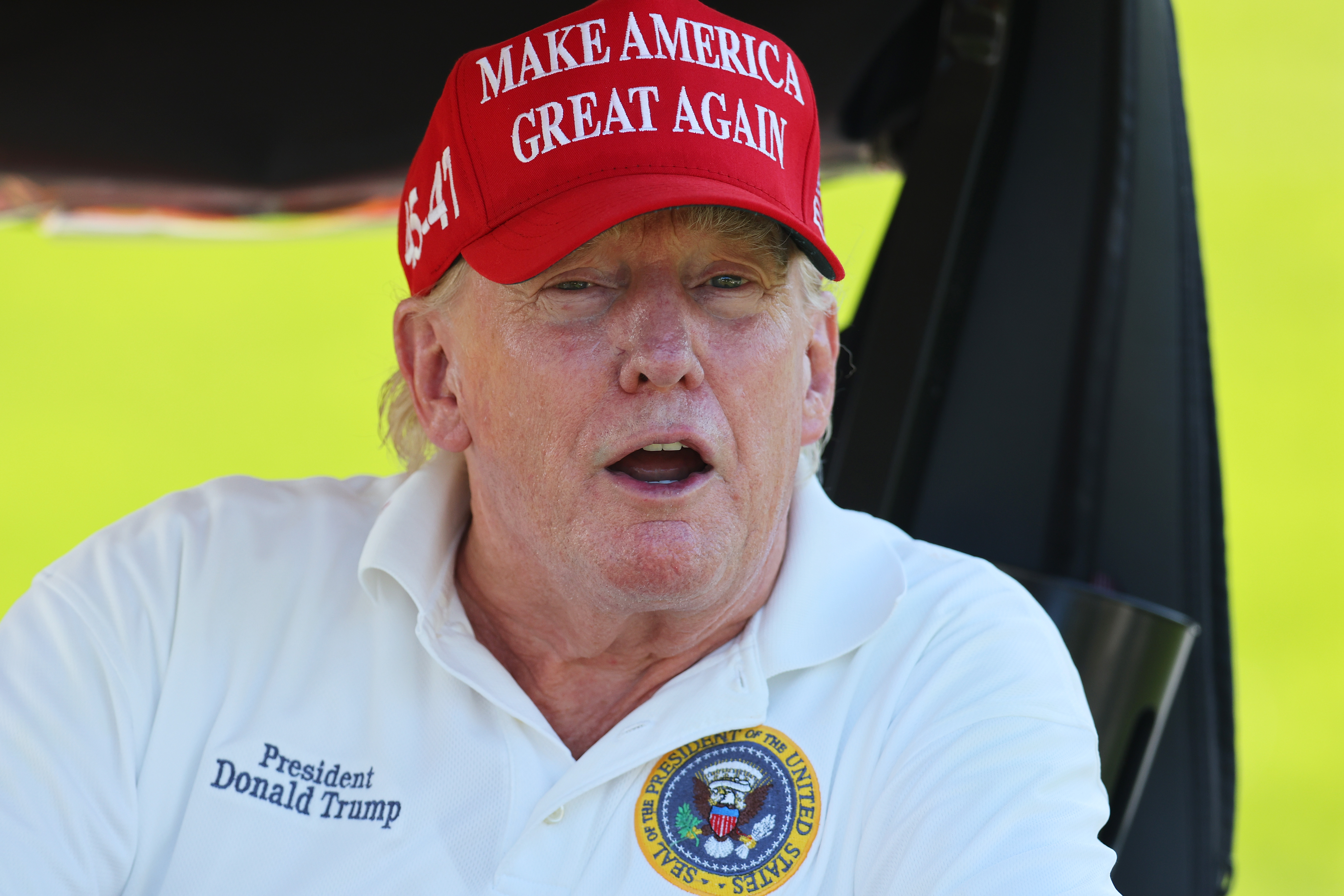 Donald Trump during day one of the LIV Golf Invitational - Bedminster at Trump National Golf Club on August 11, 2023, in New Jersey. | Source: Getty Images