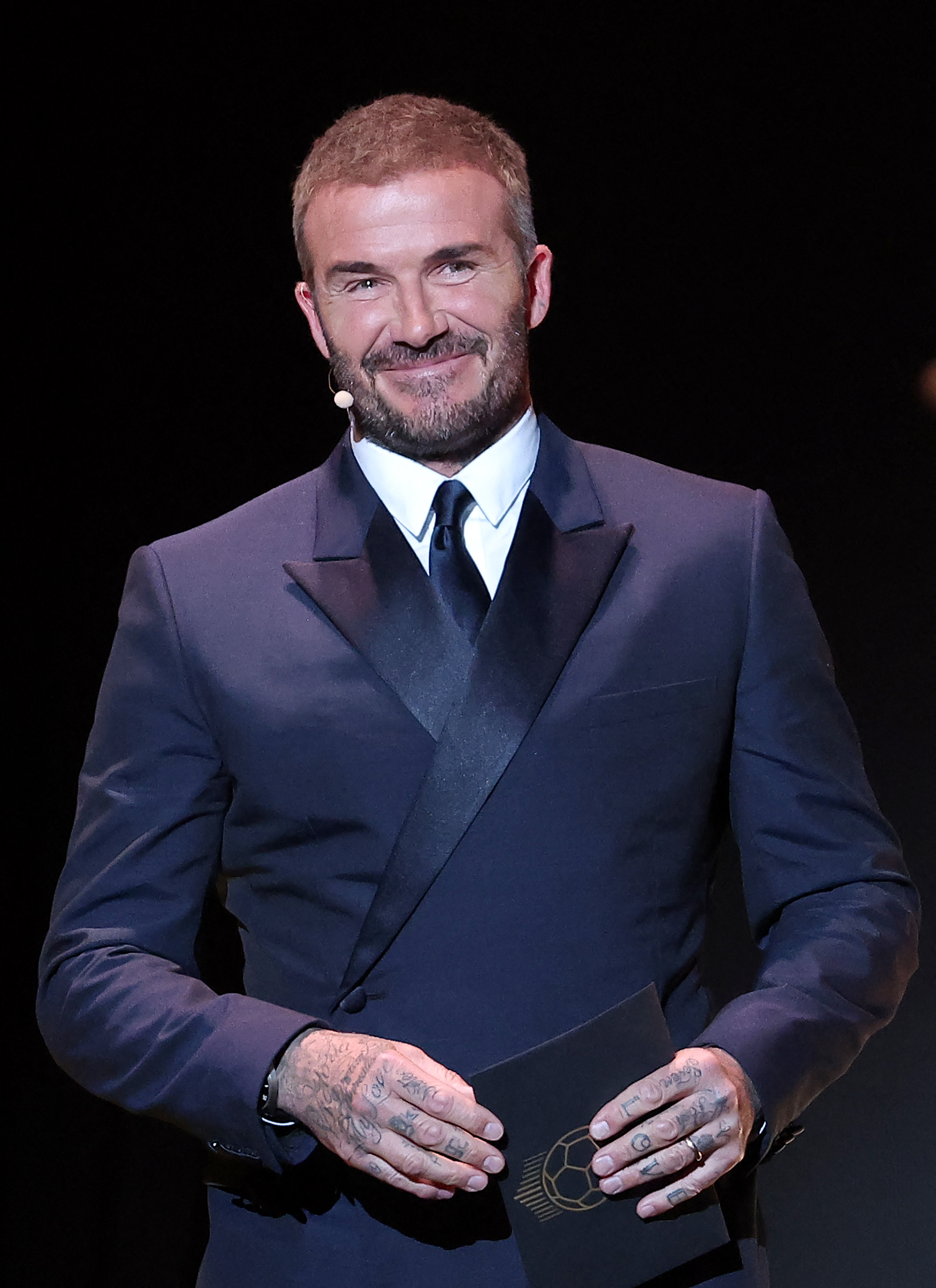 David Beckham during the 2023 Ballon d'Or France Football award ceremony at the Theatre du Chatelet in Paris on October 30, 2023. | Source: Getty Images