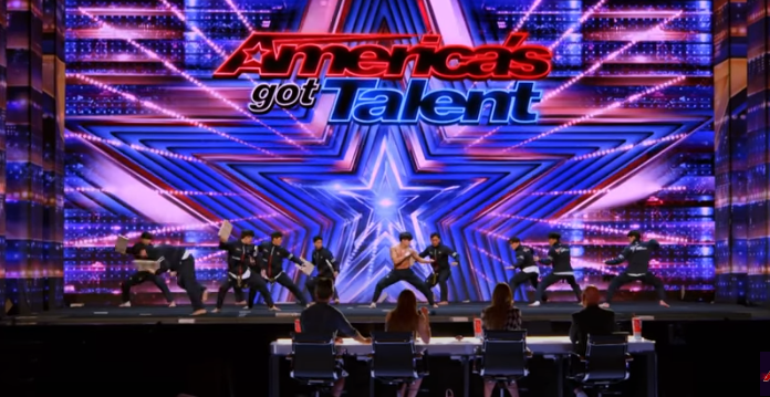 A scene from the performance by the Taekwondo troupe | Source: YouTube/America'sGotTalent