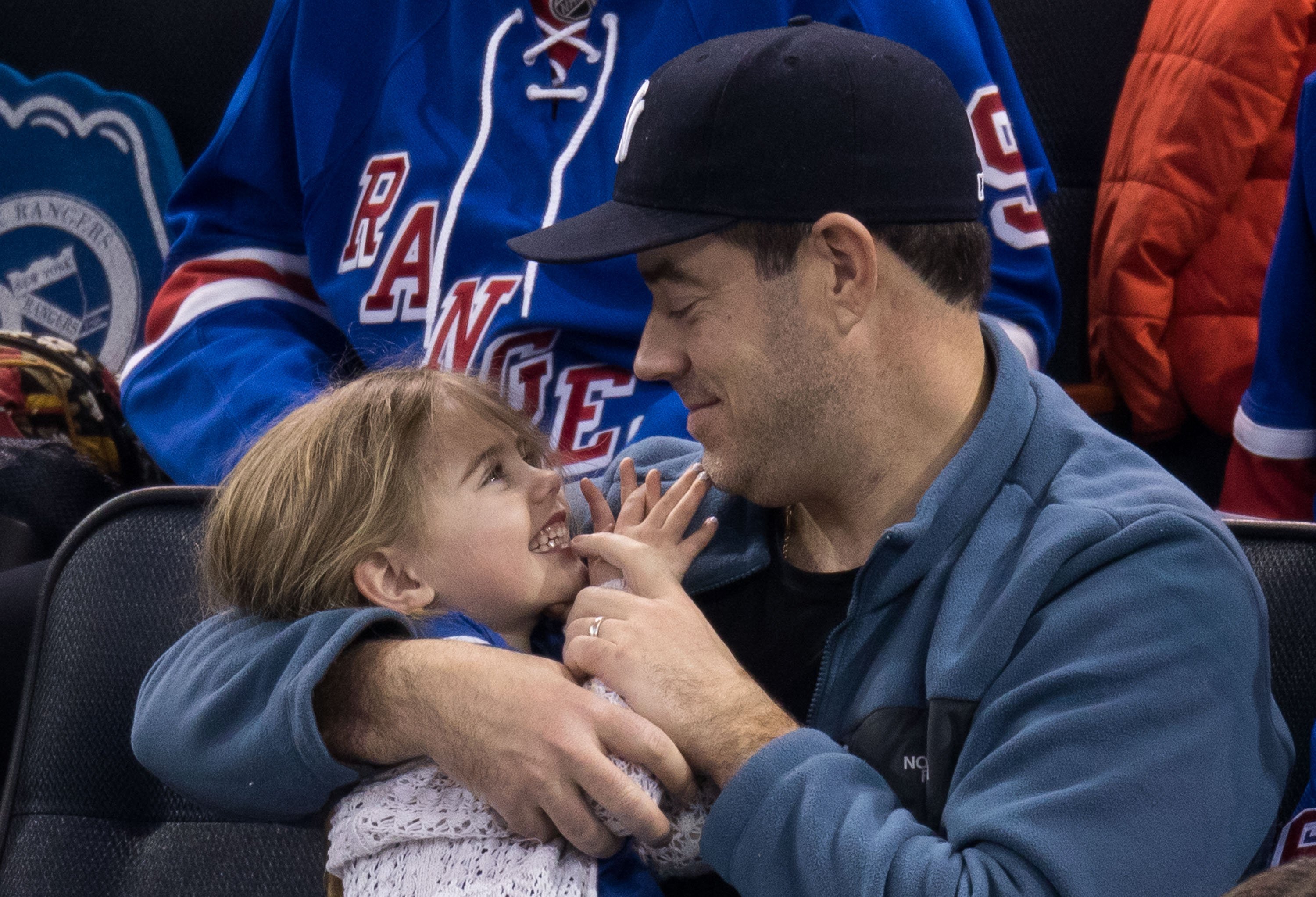 Carson Daly and Etta Daly at thePittsburgh Penguins Vs. New York Rangers game in 2017 in New York City. | Source: Getty Images