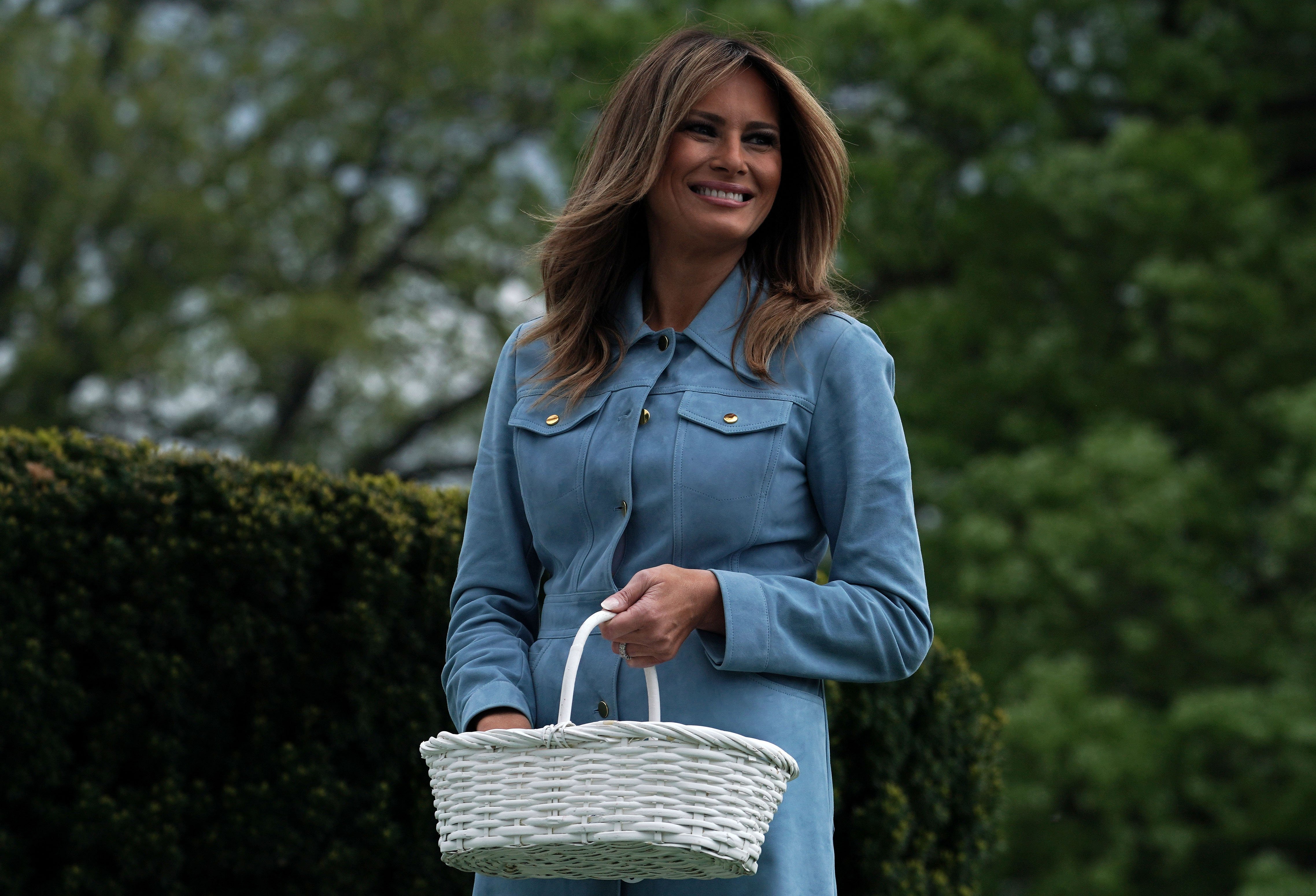 First lady Melania Trump at the 141st Easter Egg Roll on the South Lawn of the White House April 22, 2019 in Washington, DC. | Photo: Getty Images