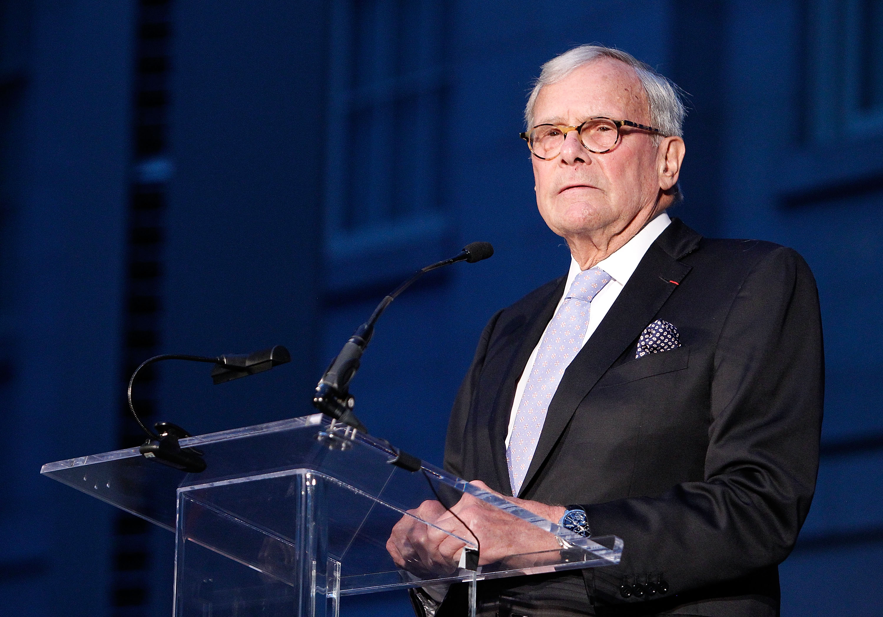 Tom Brokaw, NBC anchor and author, speaks at the American Visionary: John F. Kennedy's Life and Times debut gala | Source: Getty Images