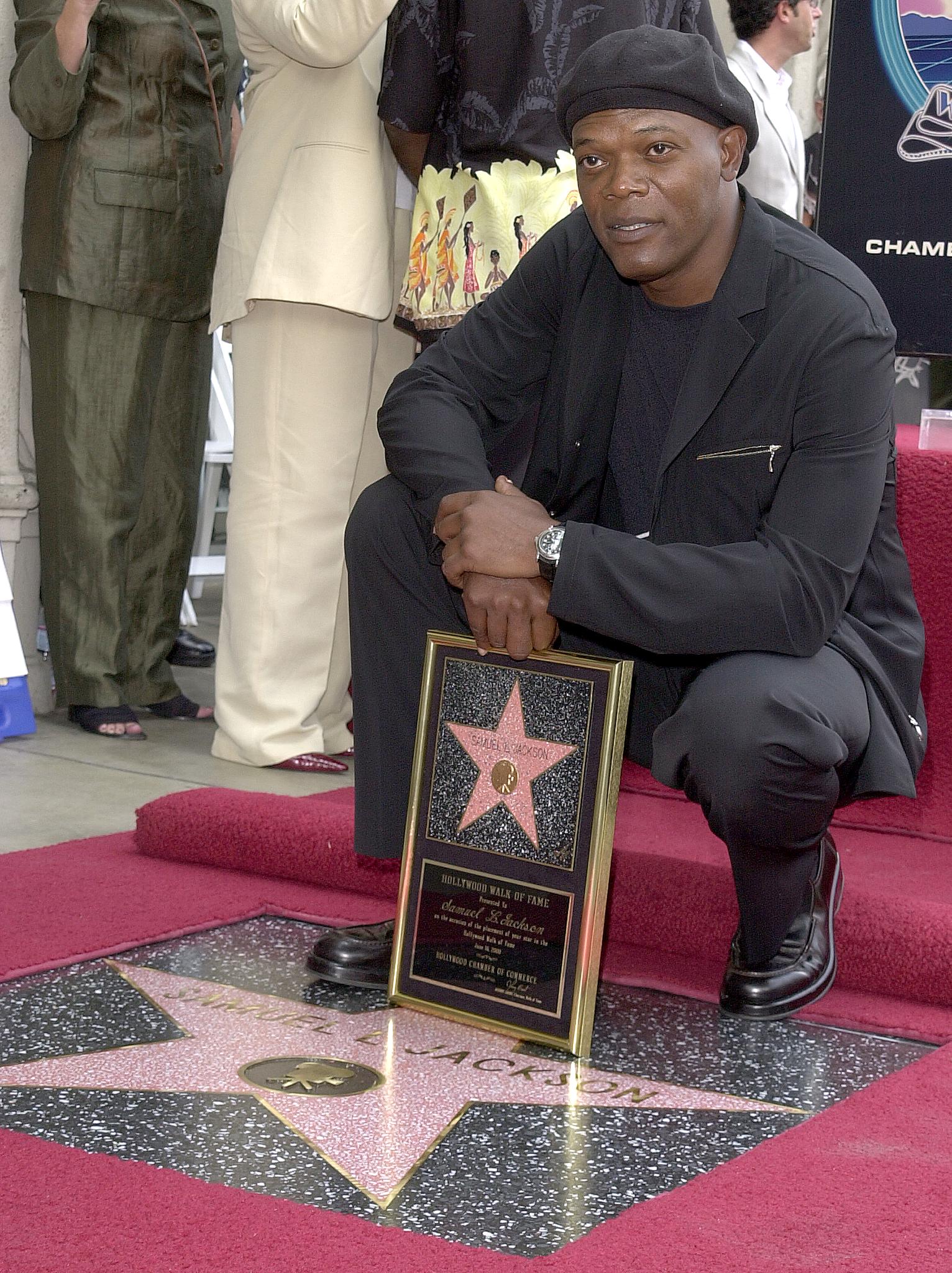 Samuel L. Jackson at the unveiling of his star on the Hollywood Walk of Fame June 16, 2000, in Los Angeles, CA. | Source: Getty Images.