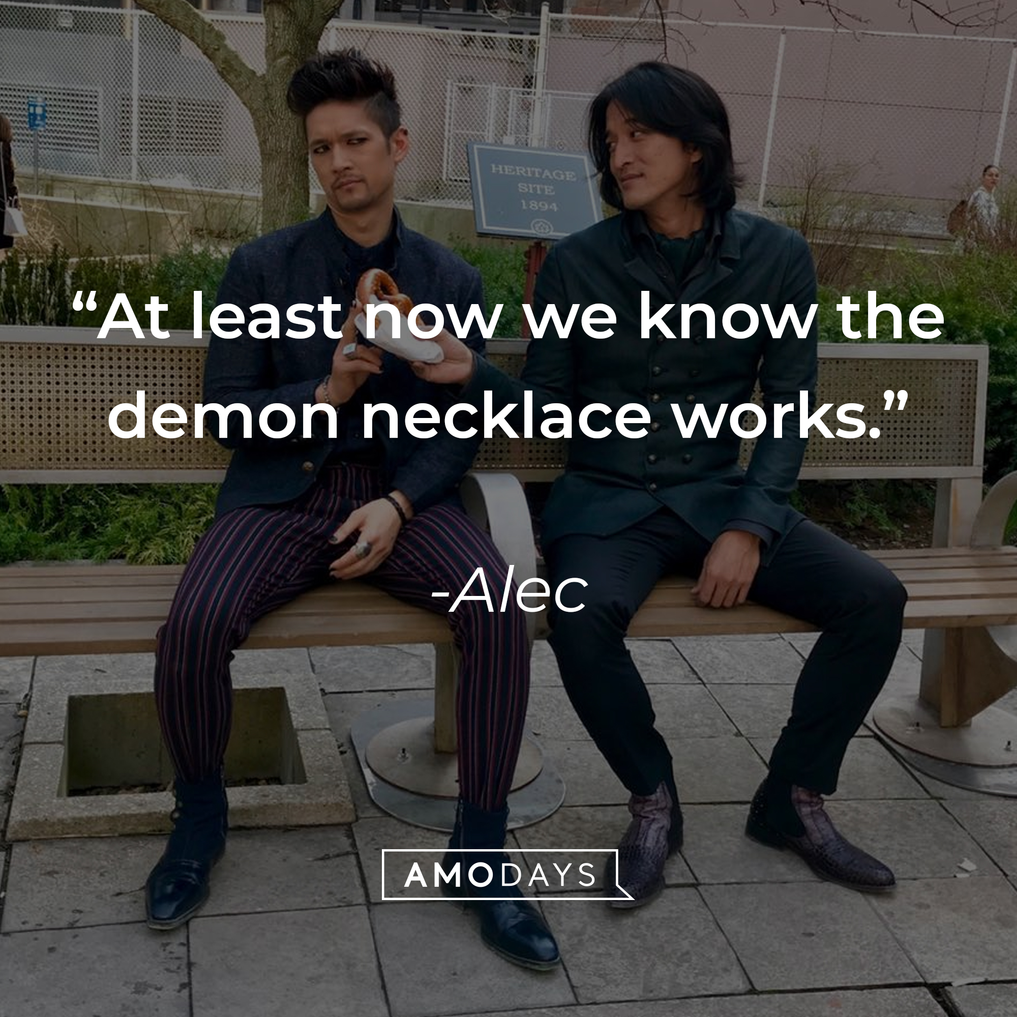 Alec's quote: "At least now we know the demon necklace works."┃Source: facebook.com/ShadowhuntersSeries