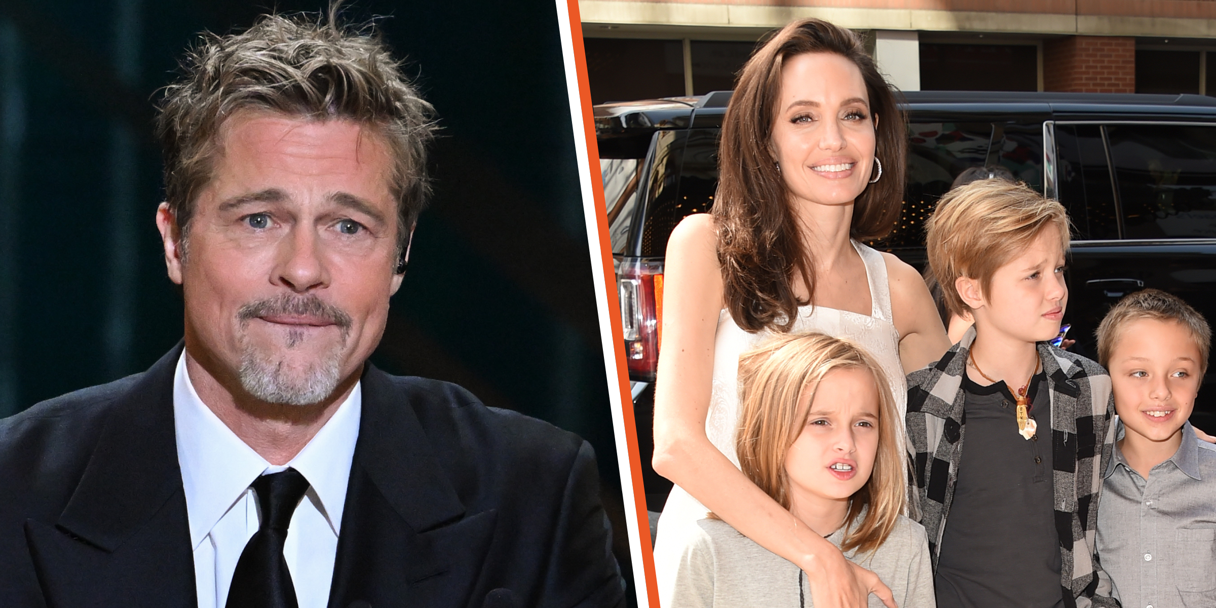 Brad Pitt | Angelina Jolie, Shiloh, Knox Léon and Vivienne Marcheline Jolie-Pitt | Source: Getty Images