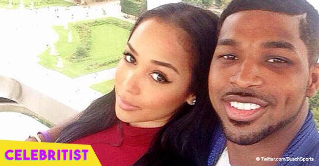 Tristan Thompson's 1st baby mama stuns in sequined colorful bikini & beige ruffle pants in new pic