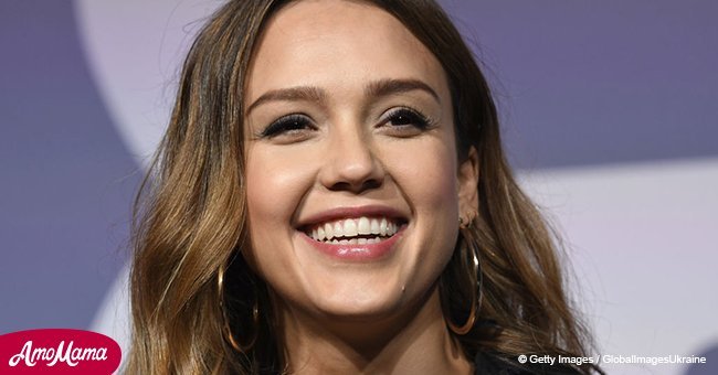 Doting mother Jessica Alba, 36, shares an adorable photo of herself holding 3-month-old son Hayes