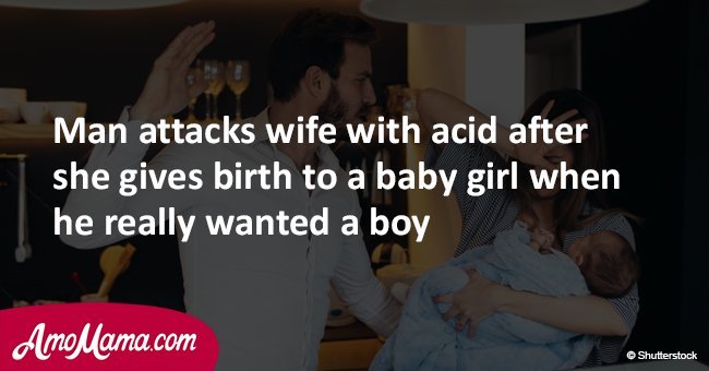 Man attacks wife with acid after she gives birth to a baby girl. He wanted a boy