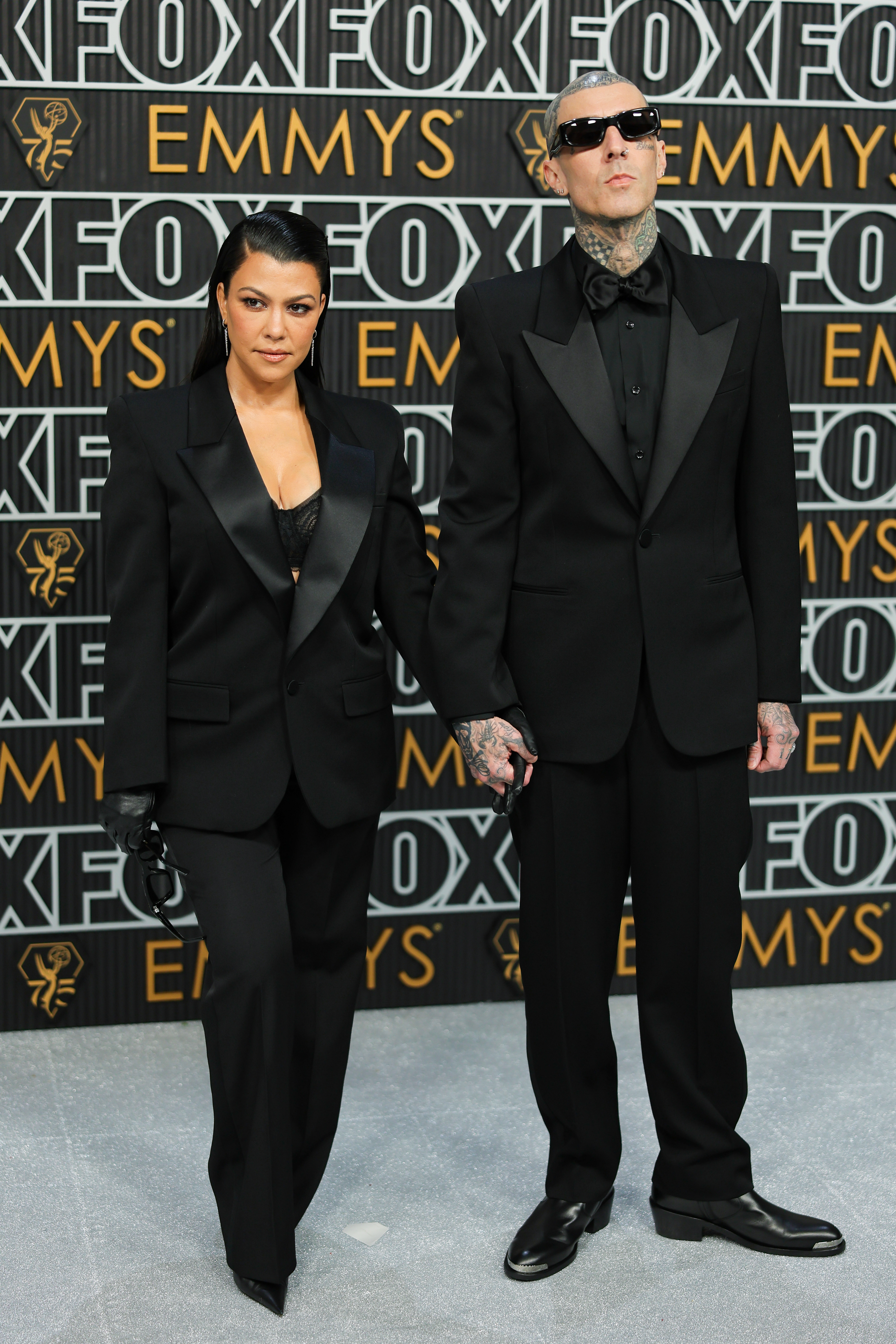 Kourtney Kardashian and Travis Barker at the 75th Primetime Emmy Awards in Los Angeles, California on January 15, 2024 | Source: Getty Images