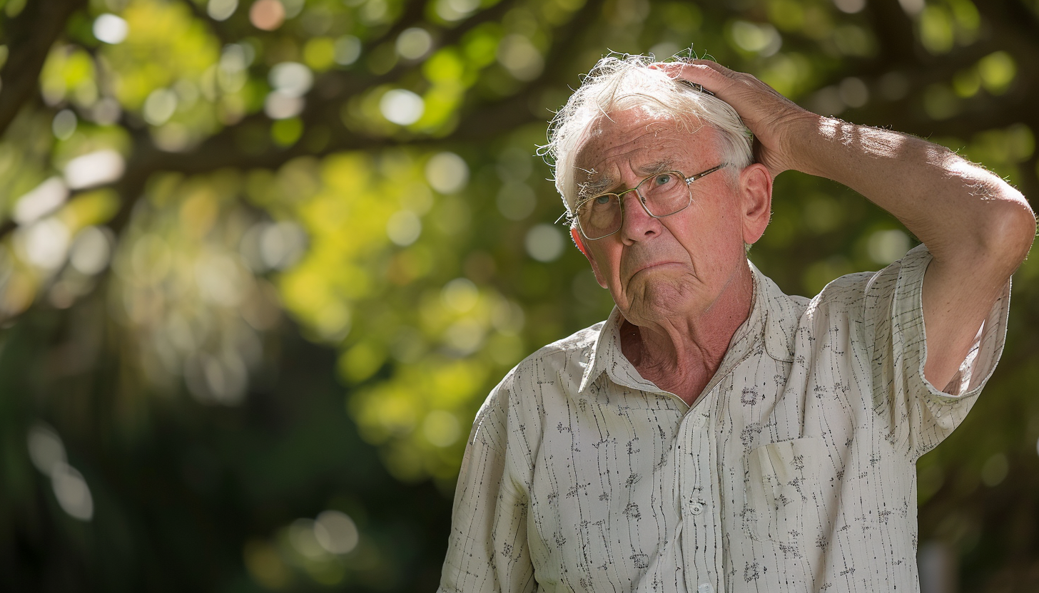 A grandfather consumed by his thoughts | Source: Midjourney