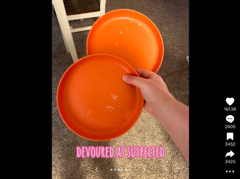 The empty plates after the mom's kids ate the donuts posted on August 8, 2023 | Source: TikTok/ourlittlekrew