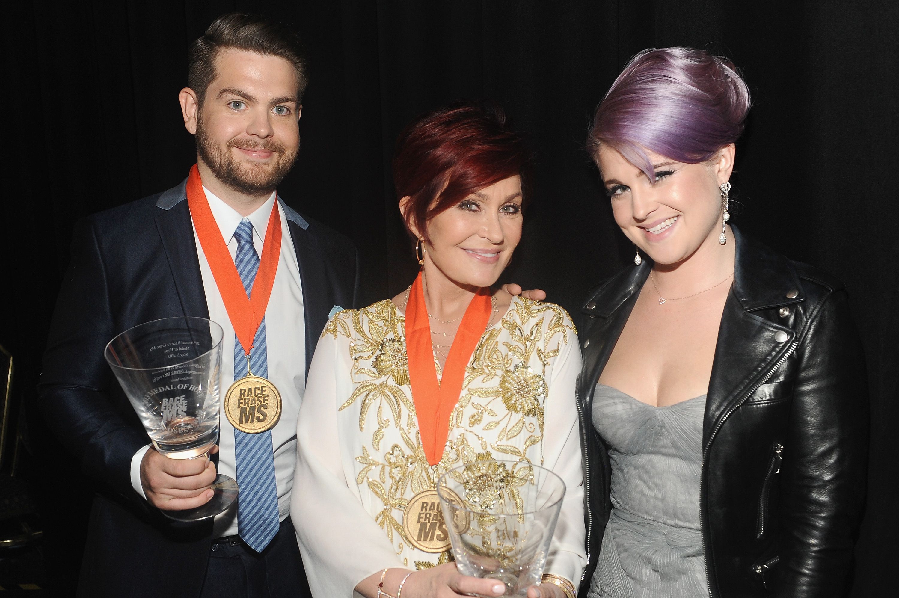 Kelly, Sharon, and Jack Osbourne during the 20th Annual Race To Erase MS Gala "Love To Erase MS" at the Hyatt Regency Century Plaza on May 3, 2013, in Century City, California. | Source: Getty Images