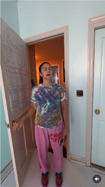 Drew Barrymore stepping out of one of the rooms in her house from a video posted on July 21, 2025 | Source: Instagram/drewbarrymore