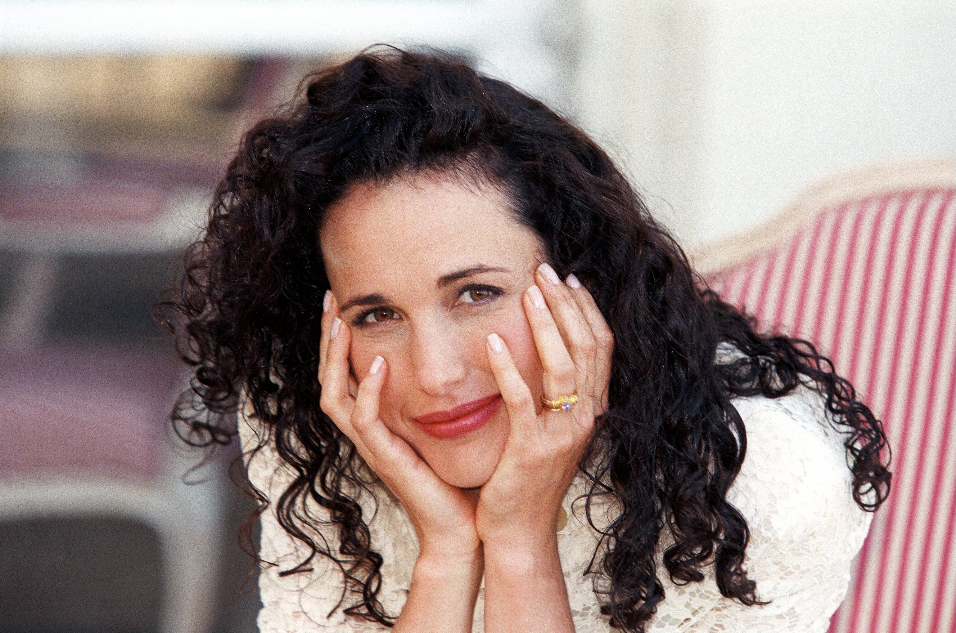 Andie MacDowell, poses for a portrait in Deauville, France on September 7, 1996. | Source: Getty Images