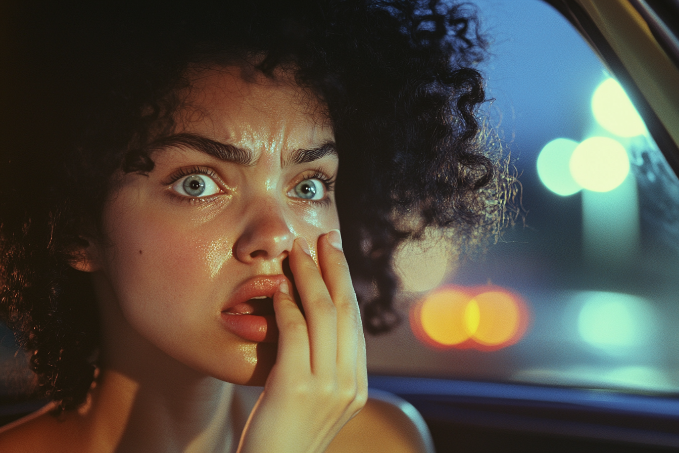 A woman sitting in her car | Source: Midjourney