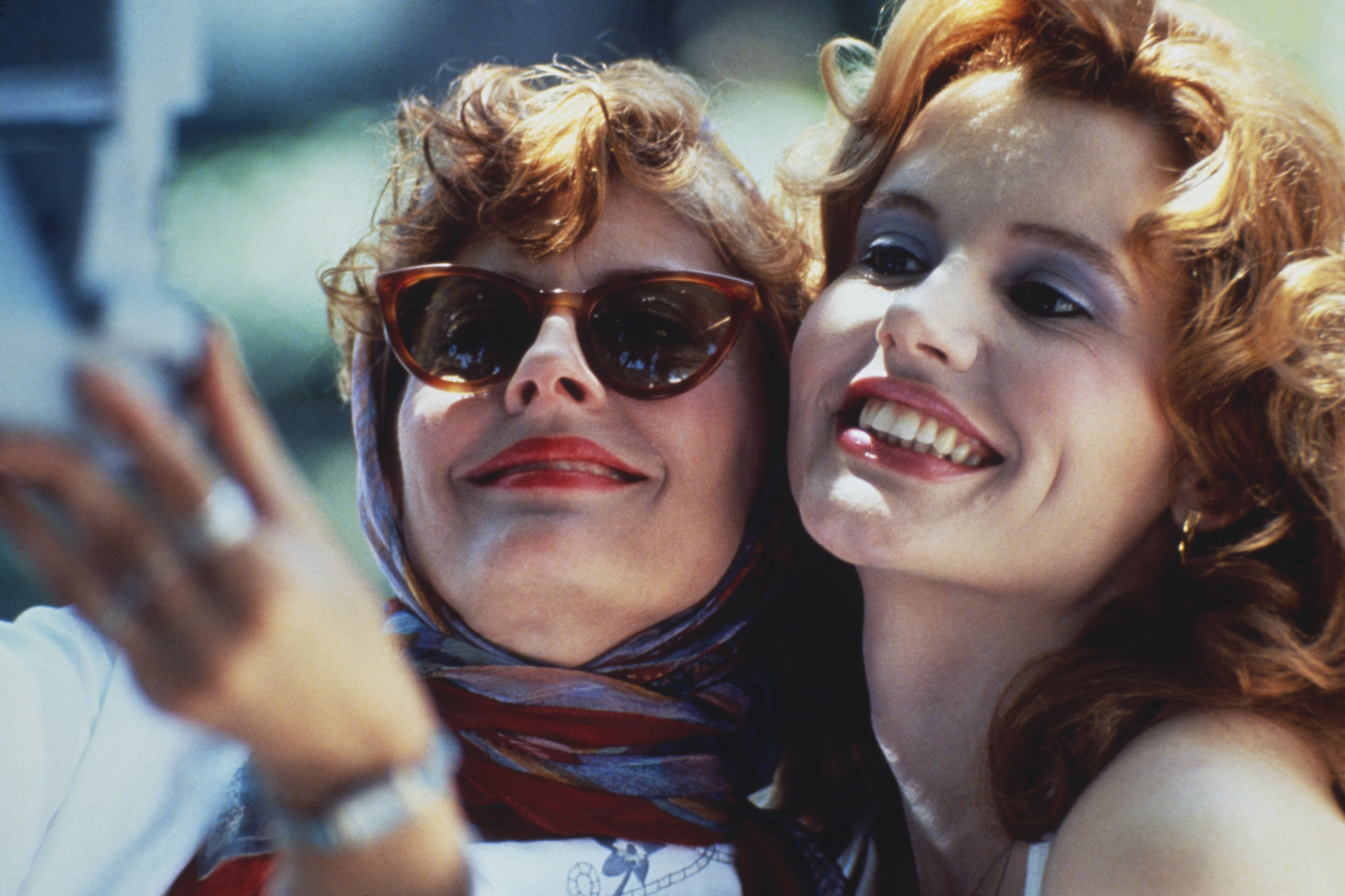 Susan Sarandon and Geena Davis as Louise and Thelma in "Thelma & Louise" in 1991 | Source: Getty Images