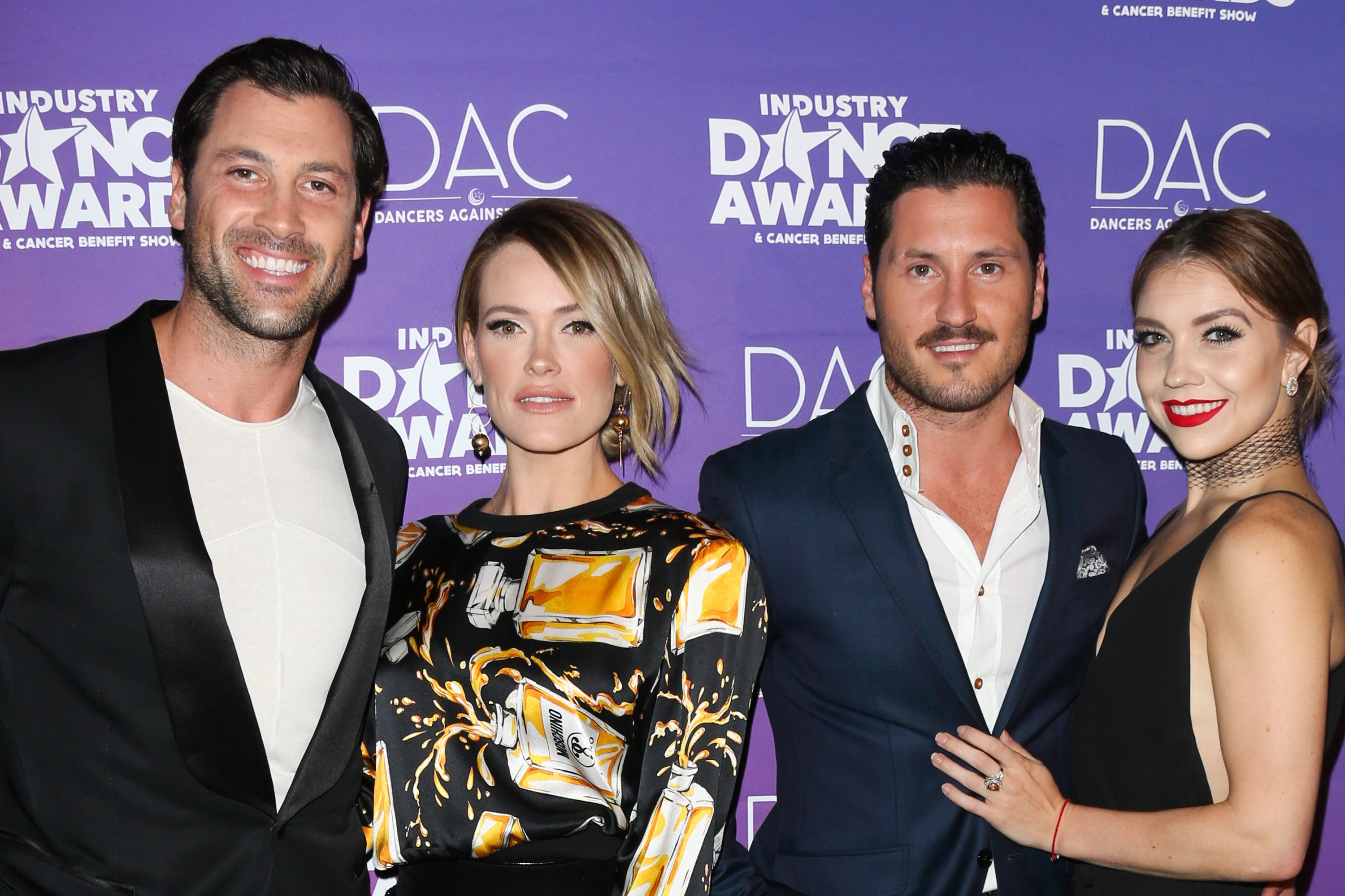 Maksim Chmerkovskiy, Peta Murgatroyd, Val Chmerkovskiy, and Jenna Johnson at the Industry Dance Awards and Cancer Benefit show on August 16, 2017, in Hollywood, California. | Source: Getty Images