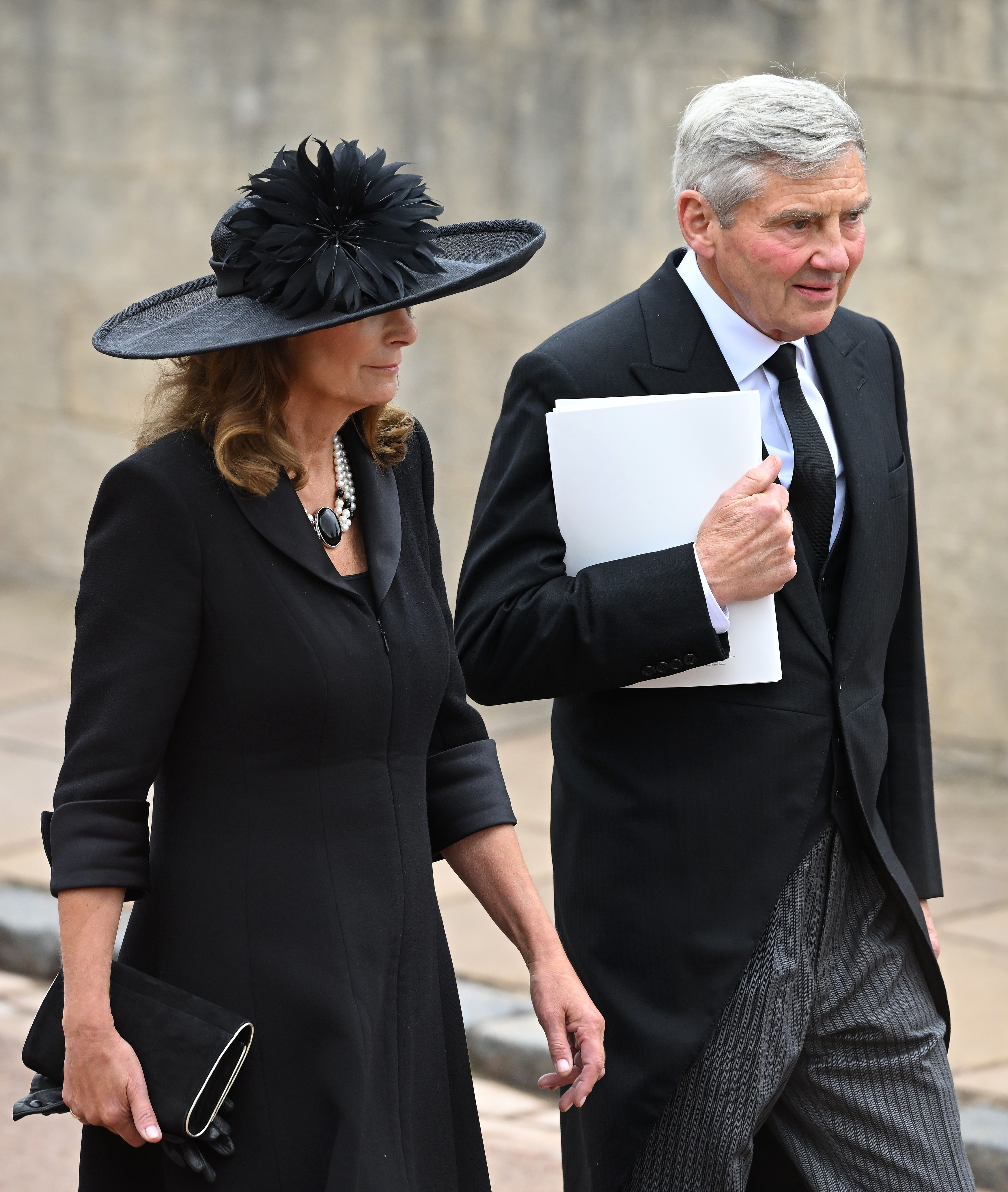 Carole and Michael Middleton arriving at the Committal Service for Queen Elizabeth II in Windsor, England on September 19, 2022 | Source: Getty Images